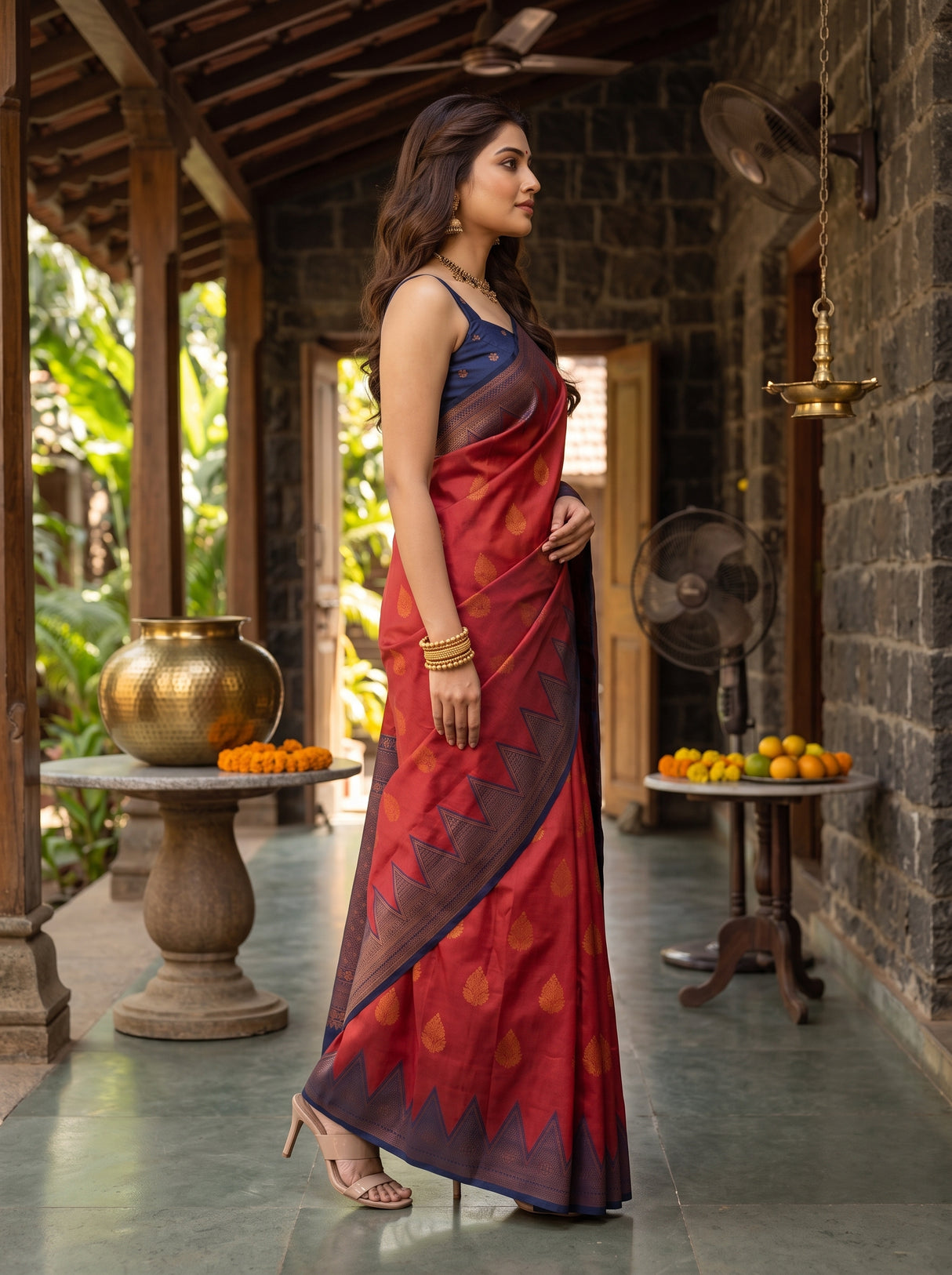 MIMOSA Gajari Saree Saree — pose 3 styling detail