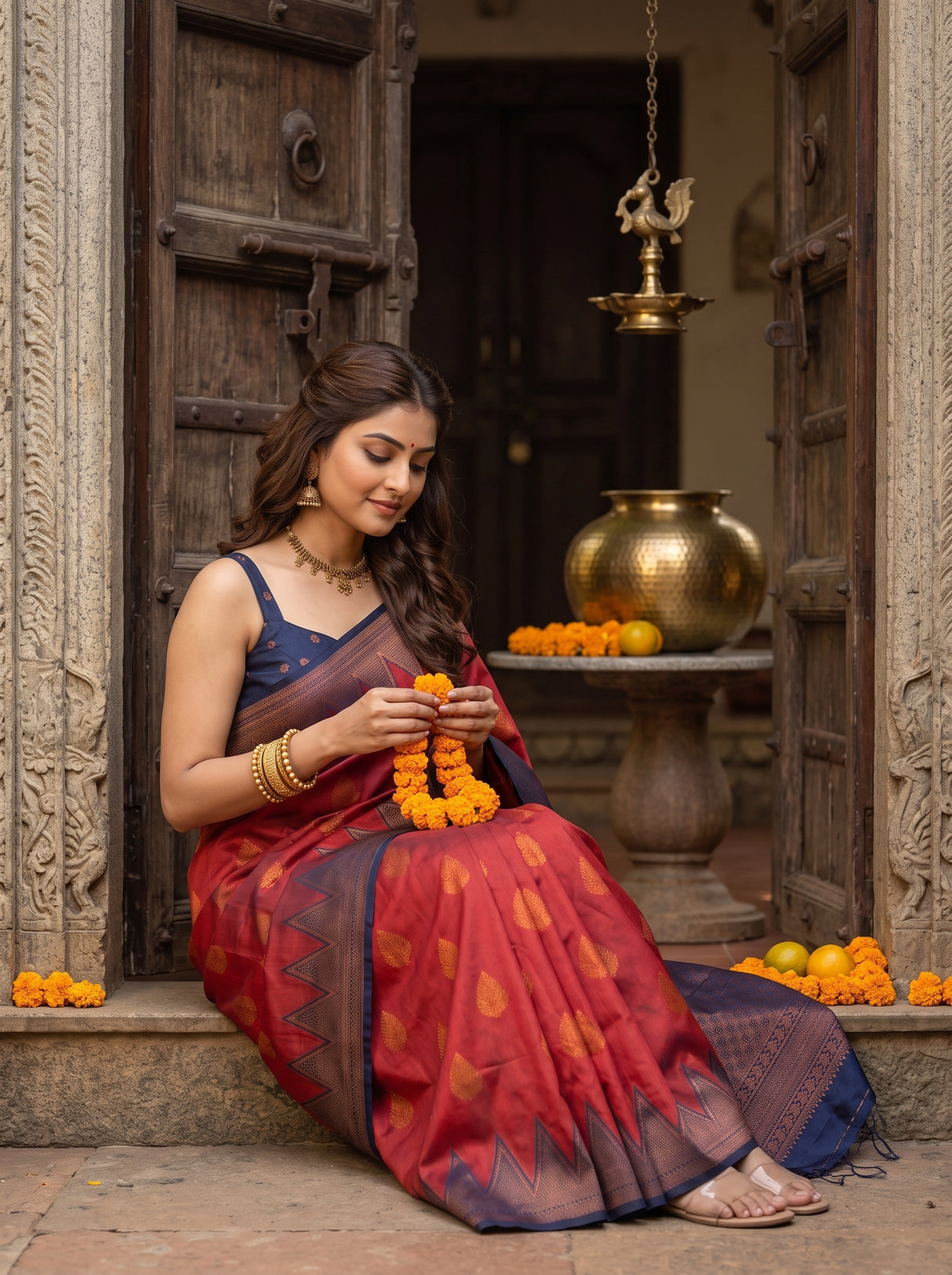 MIMOSA Gajari Saree Saree — pose 8 styling detail