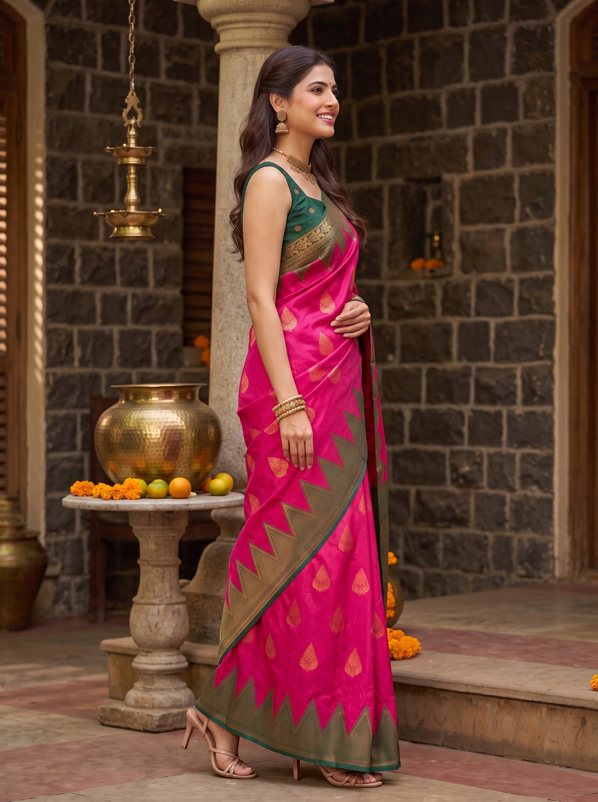 MIMOSA Rani Saree Saree — pose 3 styling detail