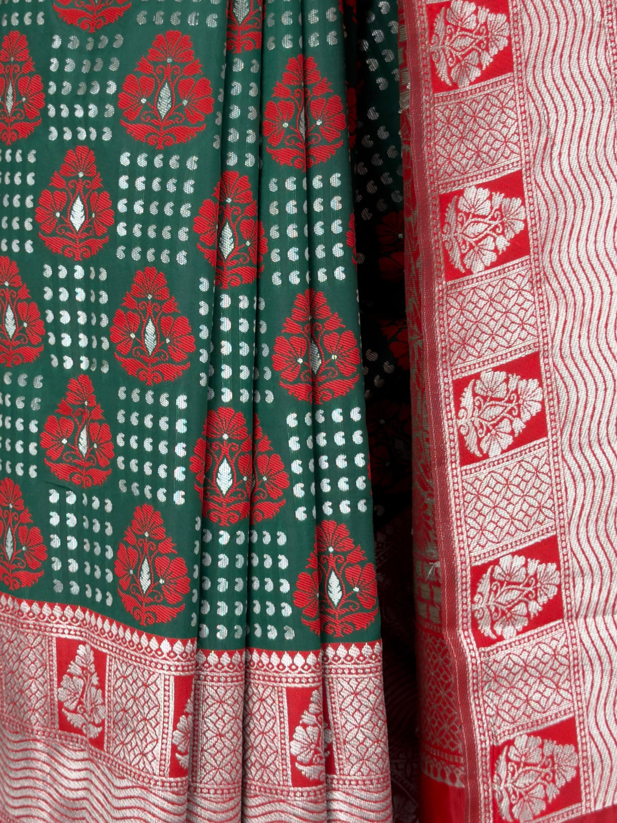 MIMOSA Green Banarasi Art Silk Saree — fleets shot full lifestyle