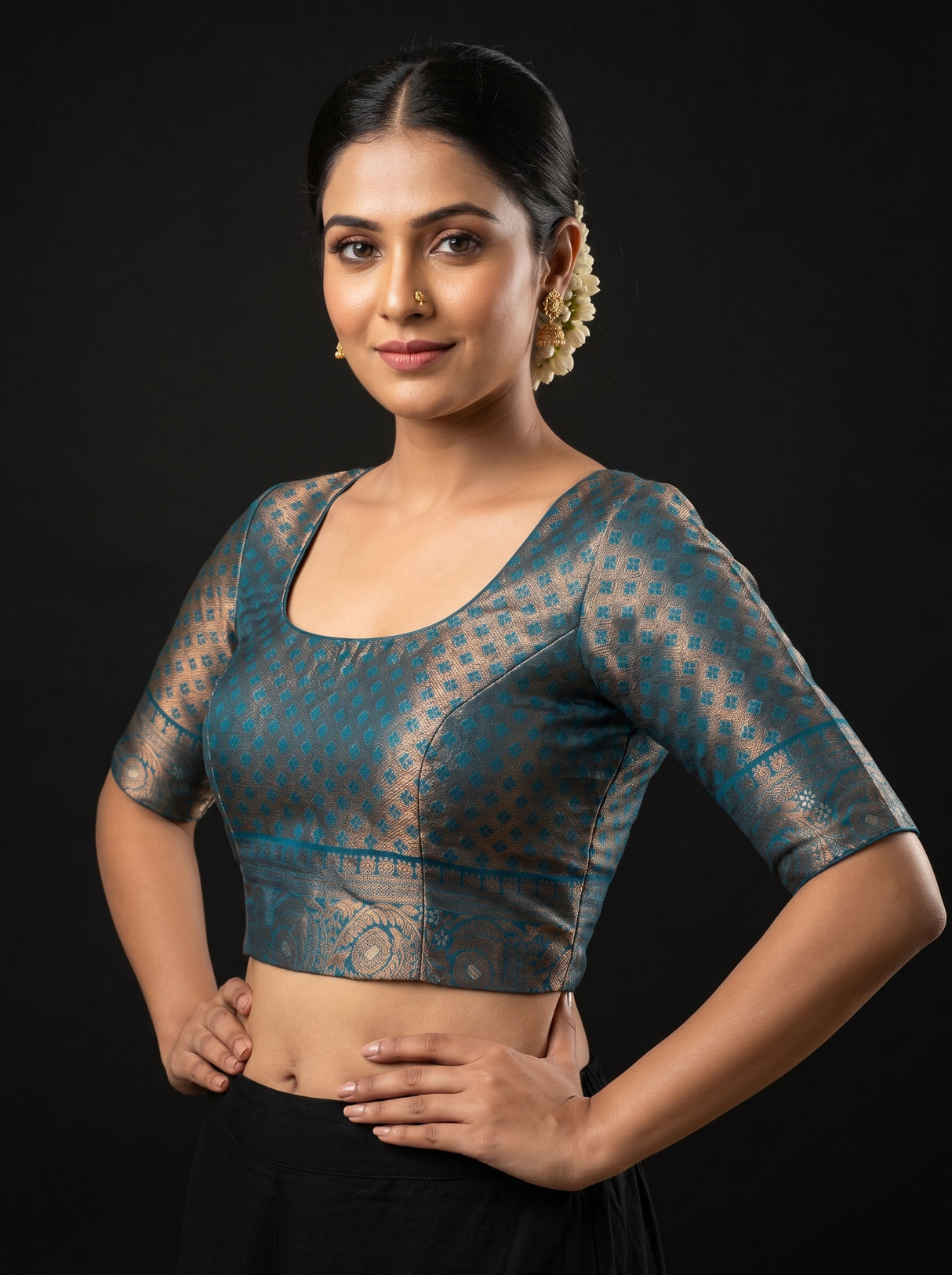 MIMOSA Ananda Kanjivaram Art silk Saree β blouse close-up