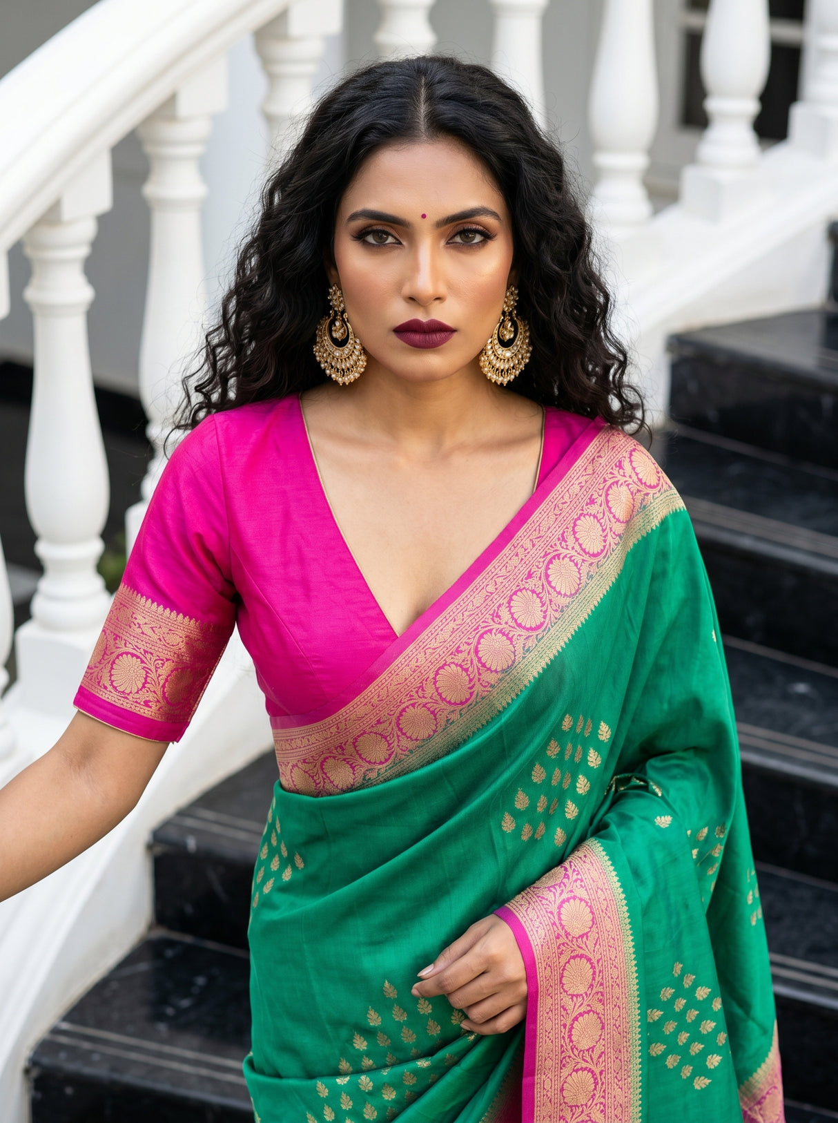MIMOSA Rama Mysore Silk crepe Saree β pose 10 styling detail