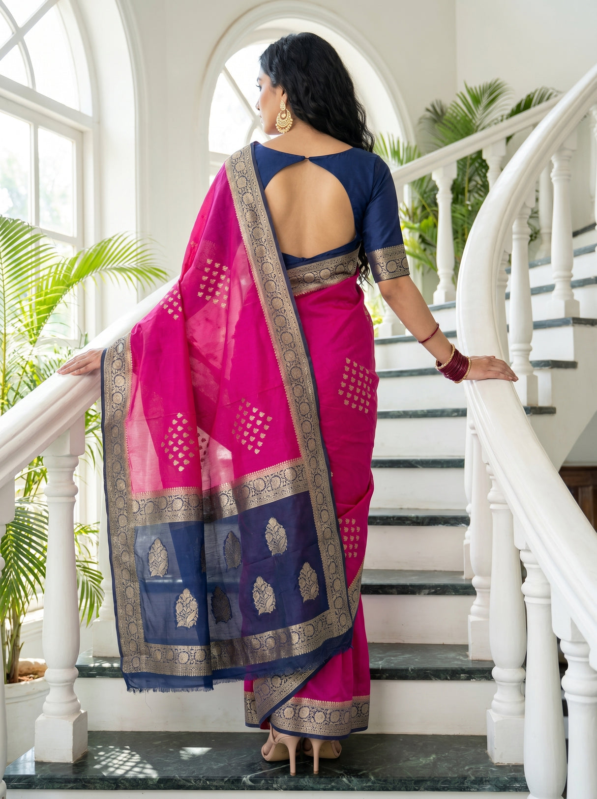 MIMOSA Rani Mysore Silk crepe Saree β Blouse piece detail