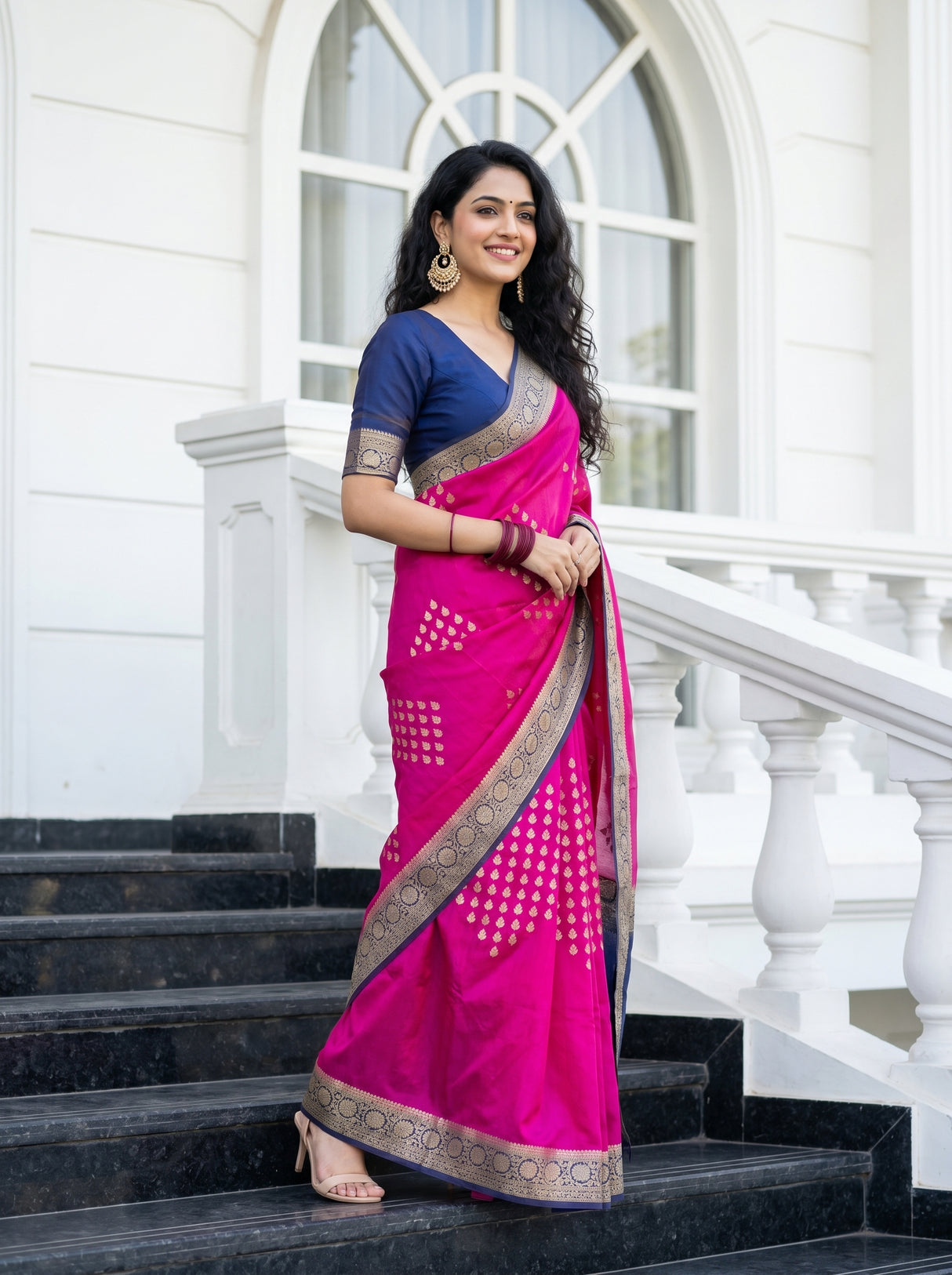 MIMOSA Rani Mysore Silk crepe Saree β pose 8 styling detail