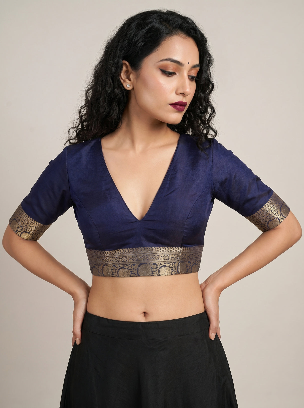 MIMOSA Rani Mysore Silk crepe Saree β blouse close-up