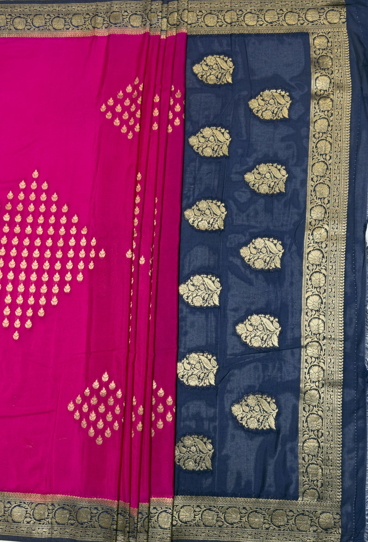 MIMOSA Rani Mysore Silk crepe Saree β pallu and zari work detail