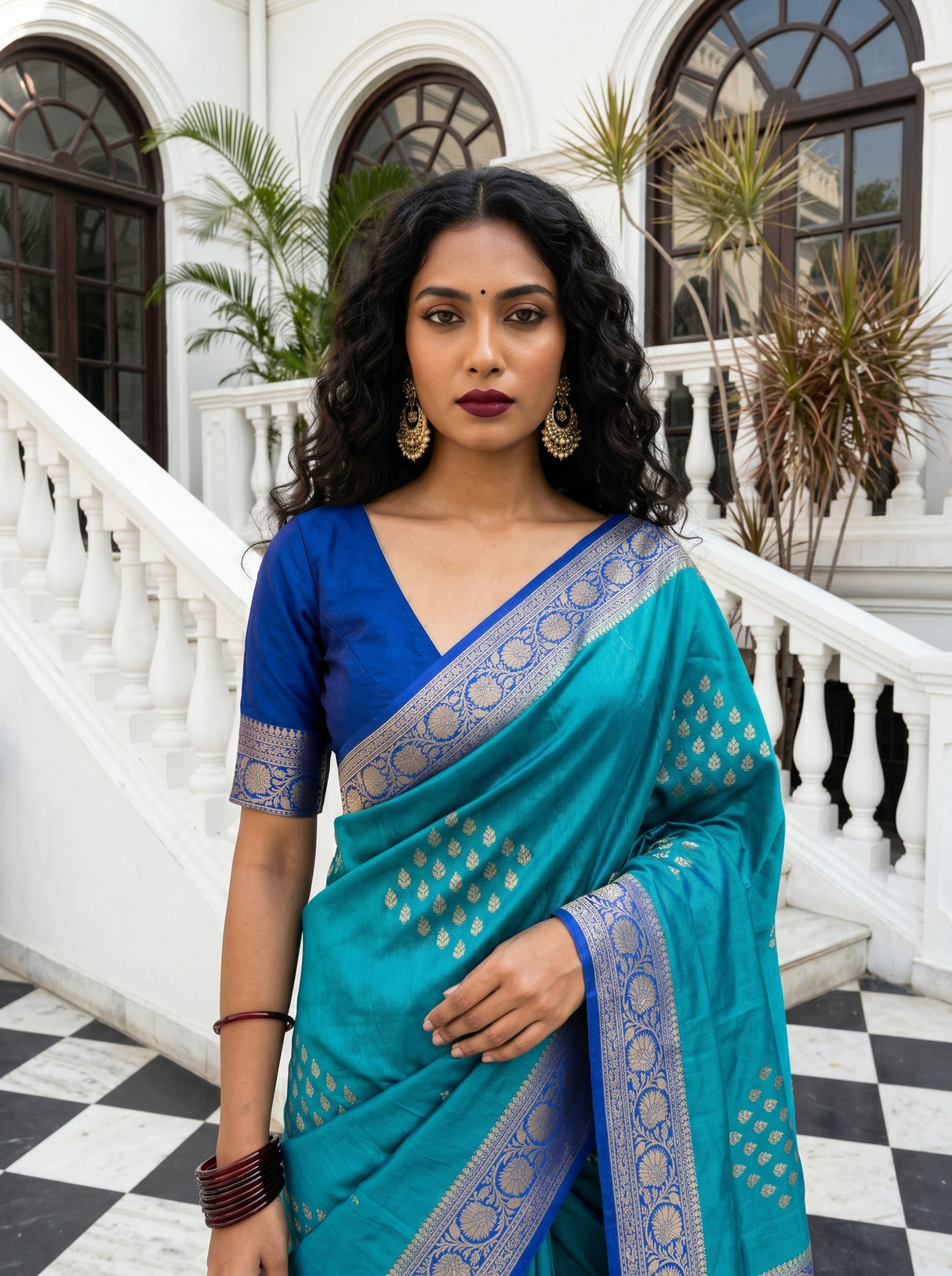 MIMOSA Saffire Mysore Silk crepe Saree β pose 10 styling detail