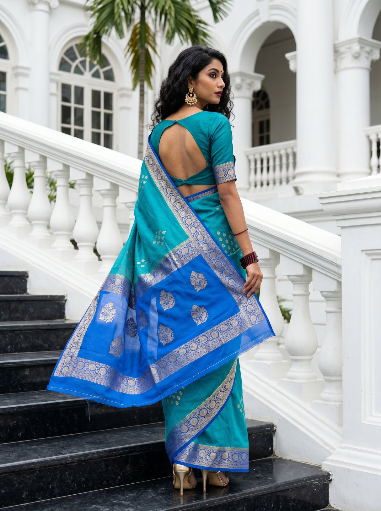 MIMOSA Saffire Mysore Silk crepe Saree β Blouse piece detail