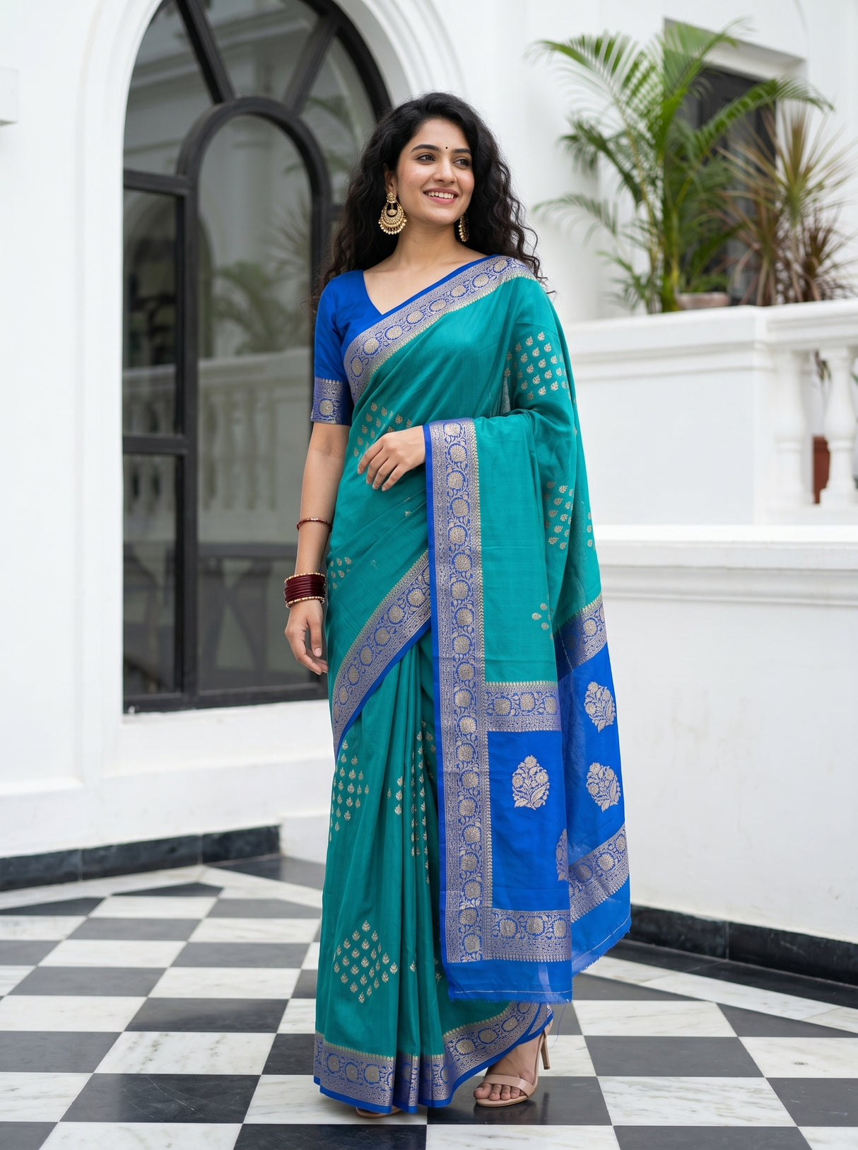 MIMOSA Saffire Mysore Silk crepe Saree β pose 8 styling detail
