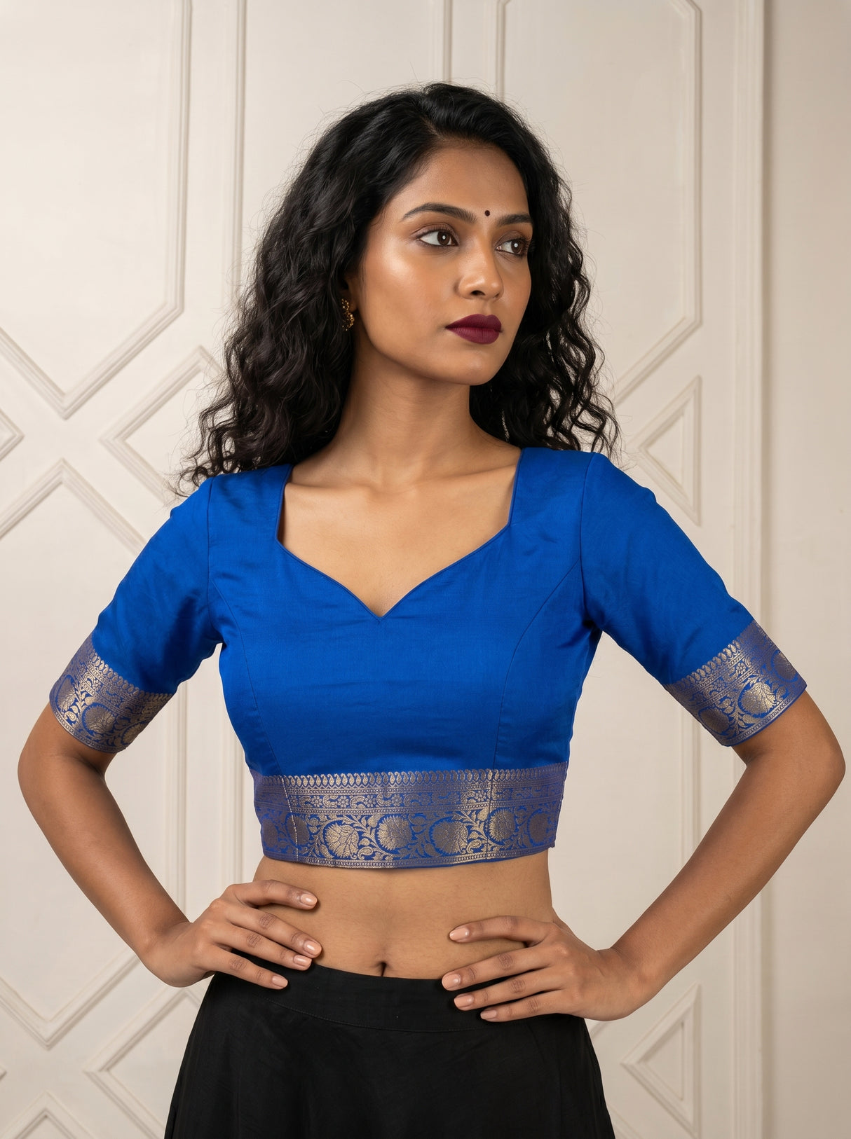 MIMOSA Saffire Mysore Silk crepe Saree β blouse close-up
