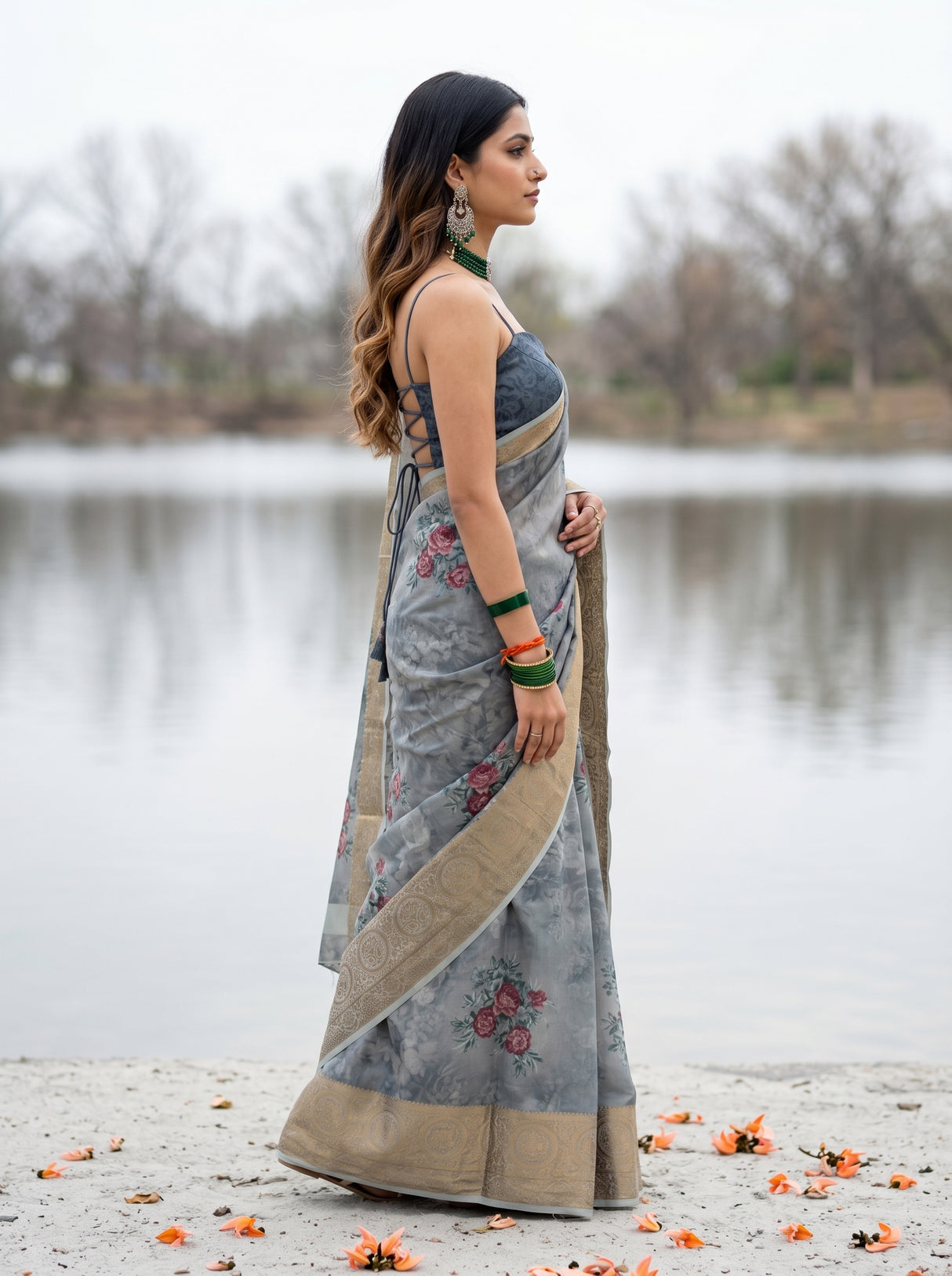 MIMOSA Saree Saree — pose 3 styling detail