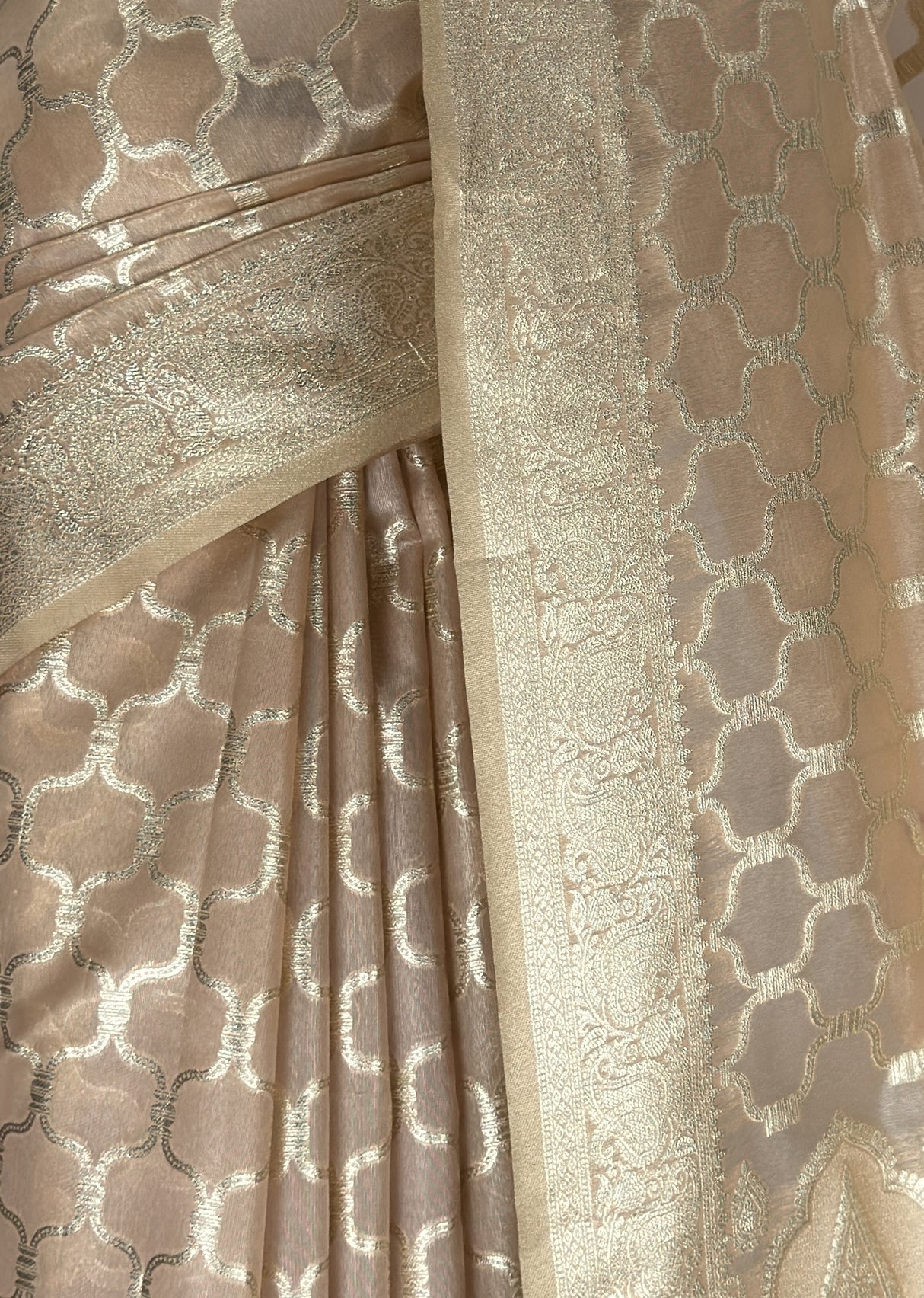 MIMOSA Peach Banarasi Art Silk Saree β fleets shot full lifestyle
