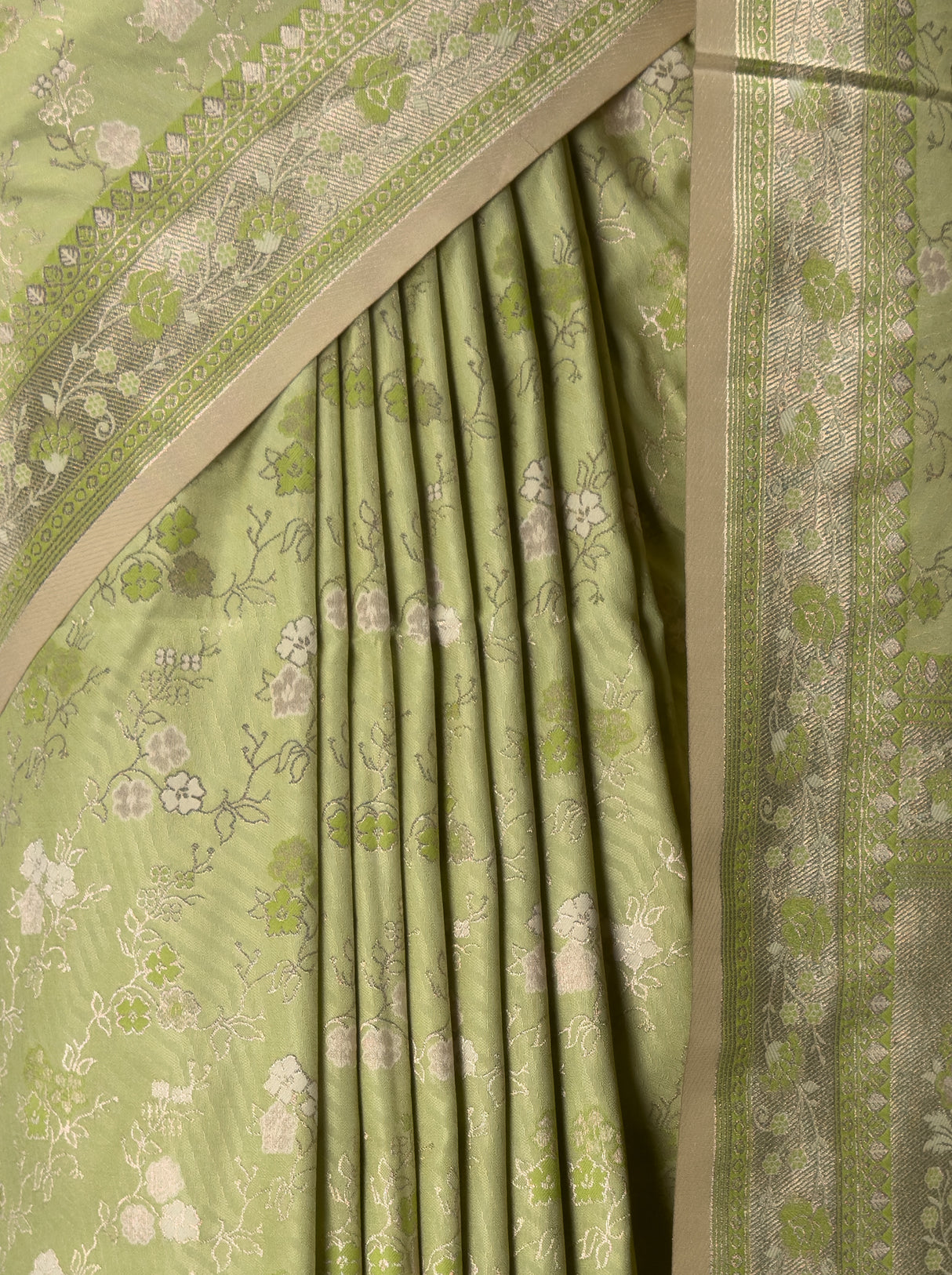 MIMOSA Olive Kanjivaram Art Silk Saree β fleets shot full lifestyle
