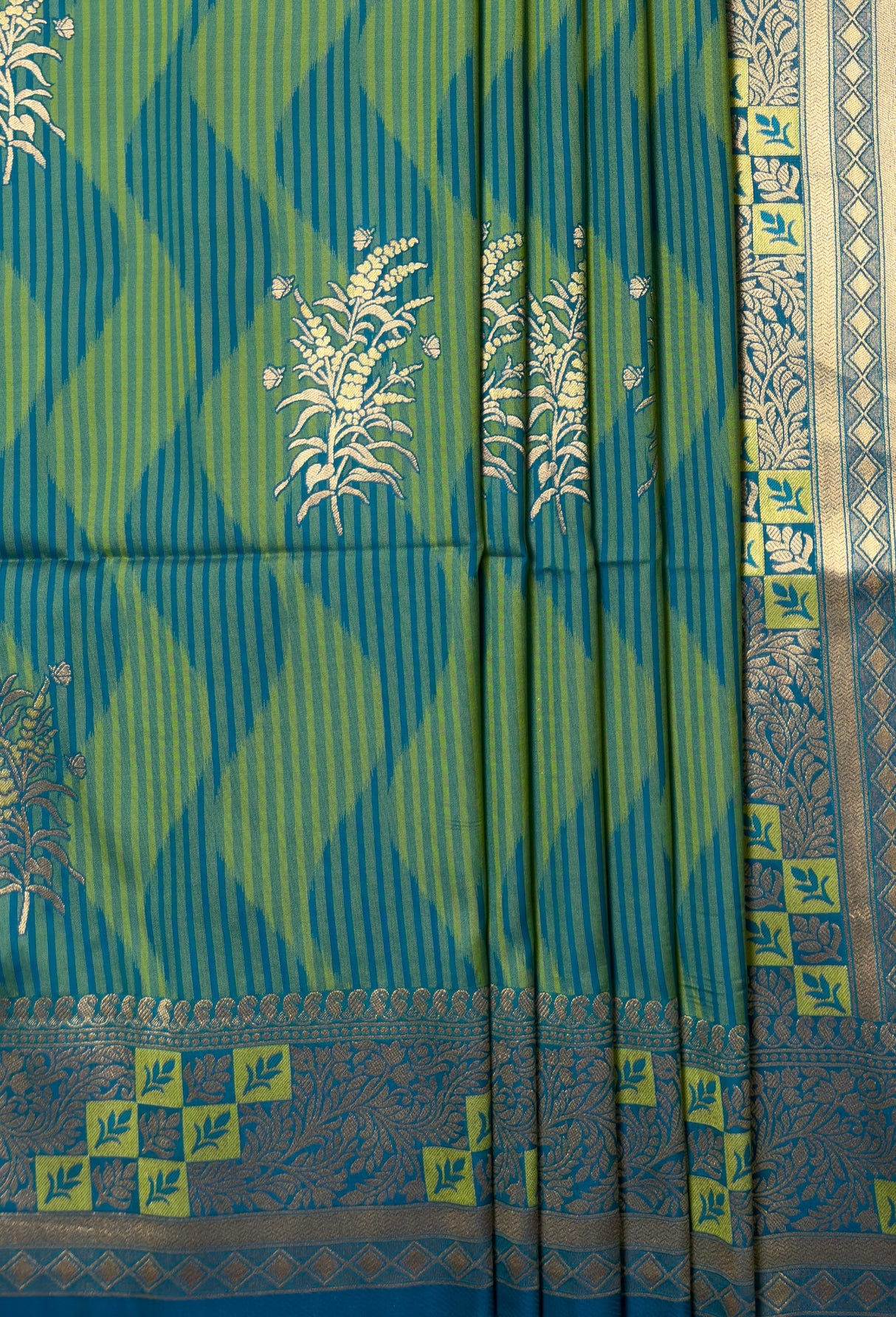 MIMOSA Parrot Green Kanjivaram Art Silk Saree β fleets shot full lifestyle