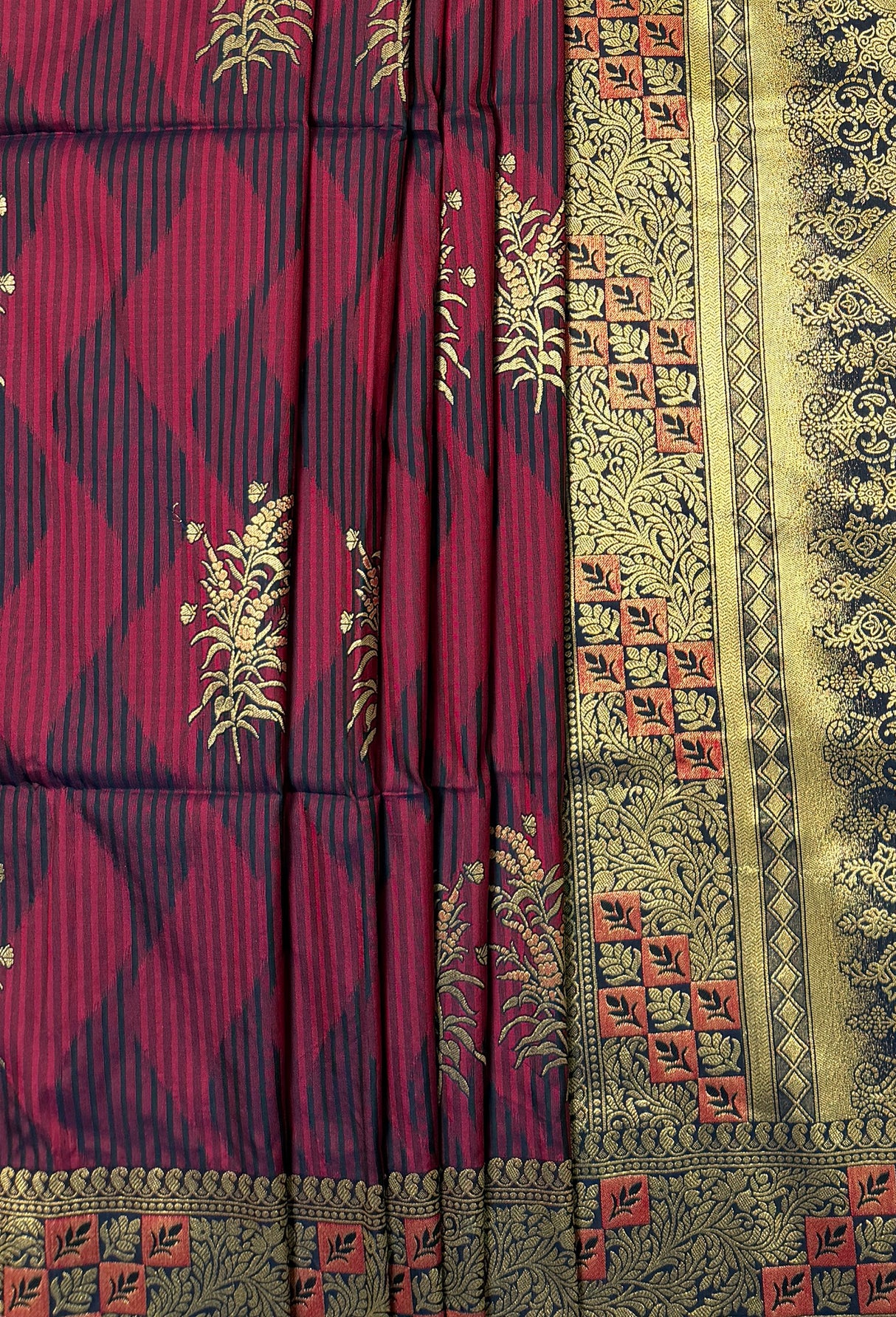MIMOSA Wine Kanjivaram Art Silk Saree β fleets shot full lifestyle