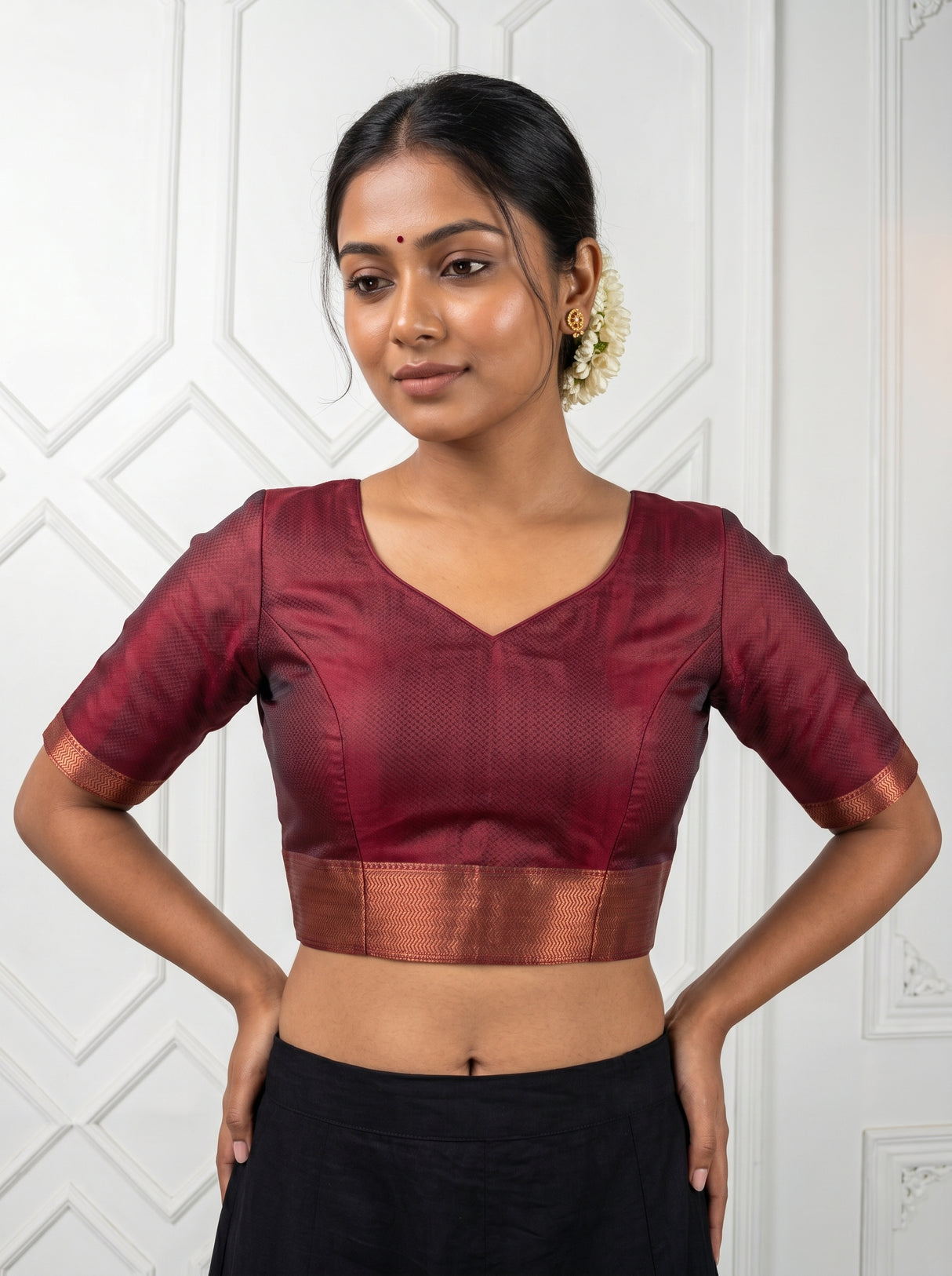 MIMOSA Saffire Kanjivaram Art Silk Saree β blouse close-up
