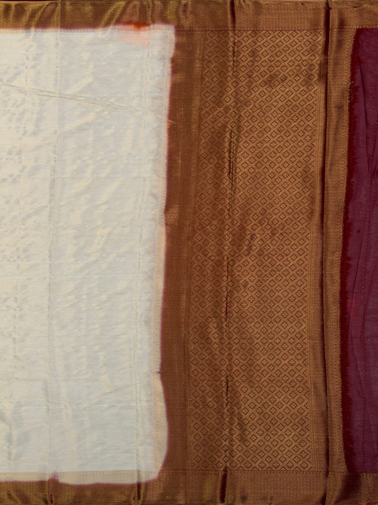 MIMOSA White Banarasi Saree — pallu and zari work detail