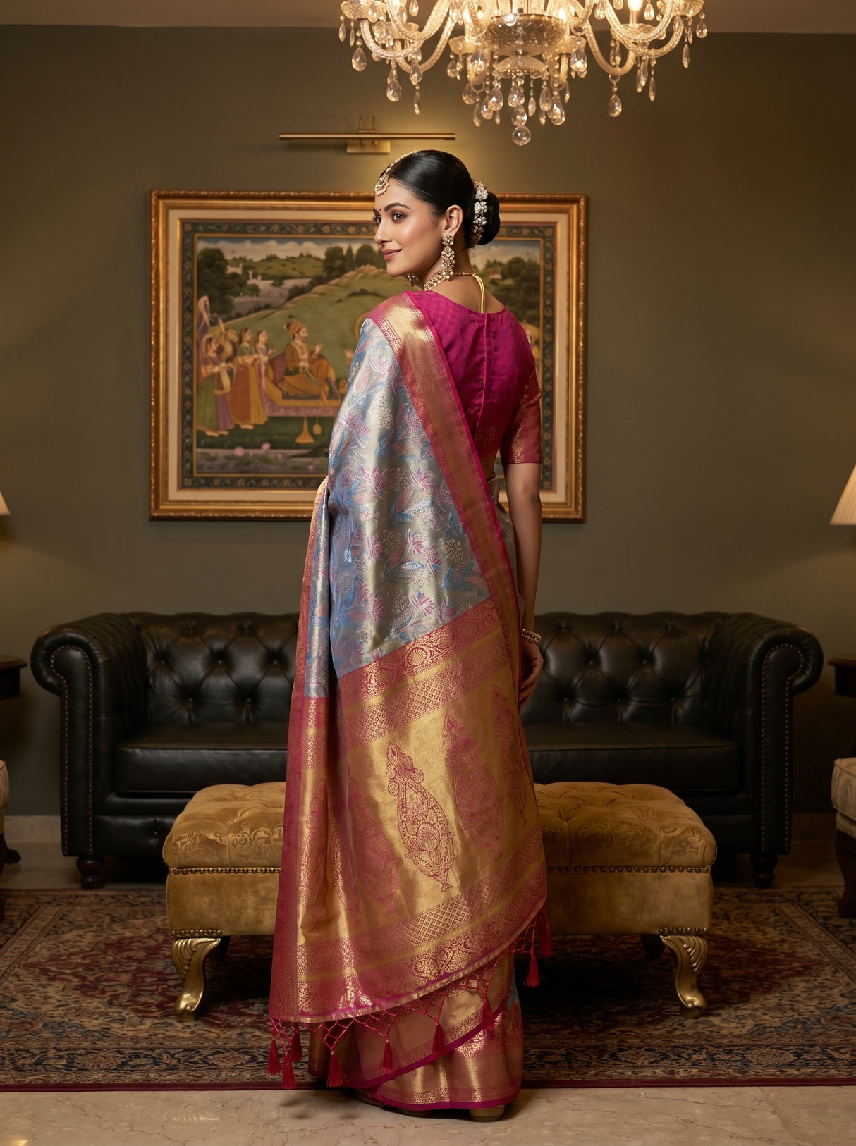 MIMOSA Ananda Kanjivaram Art Silk Saree β pose 9 styling detail