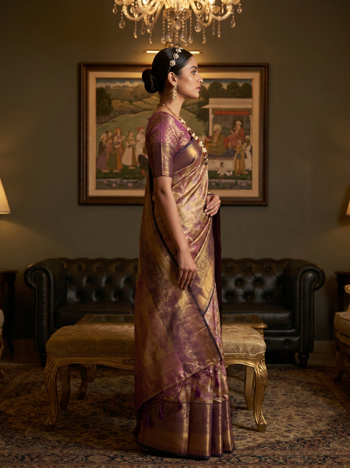 MIMOSA Maroon Kanjivaram Art Silk Saree β Unstitched Blouse Fabric