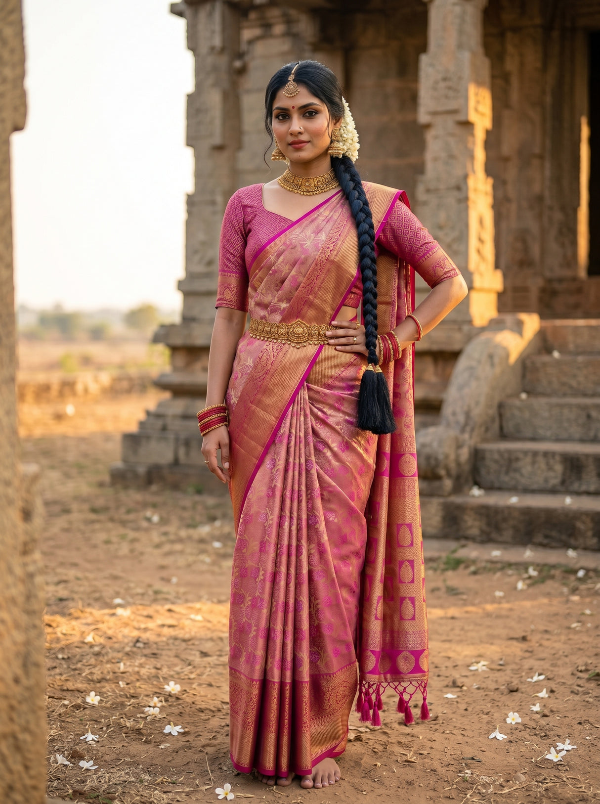 MIMOSA Gajari Saree Saree — pose 4 styling detail