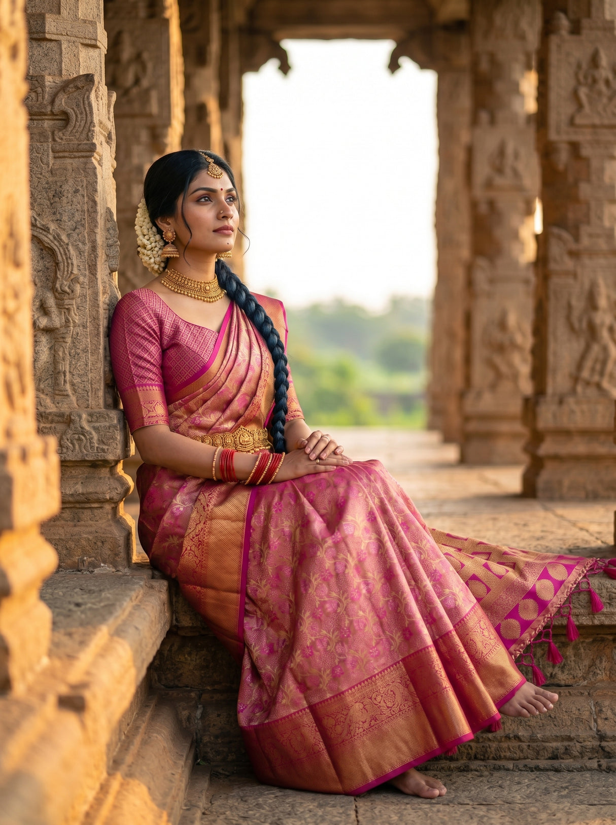 MIMOSA Gajari Saree Saree — pose 8 styling detail