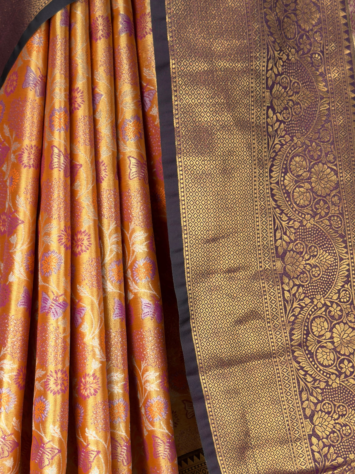 MIMOSA Orange Saree Saree — fleets shot full lifestyle