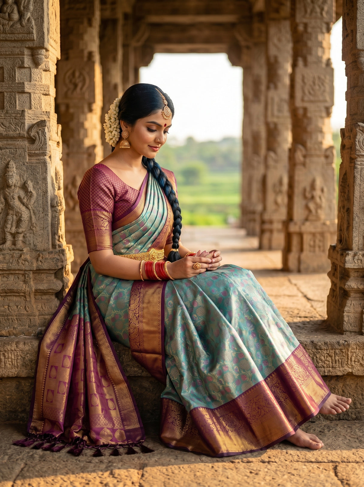 MIMOSA Sapphire Saree Saree — pose 8 styling detail