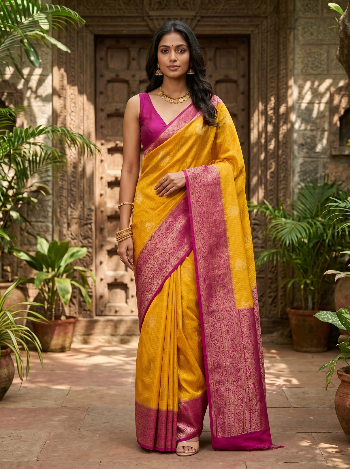 MIMOSA Saree Saree β front view on mannequin