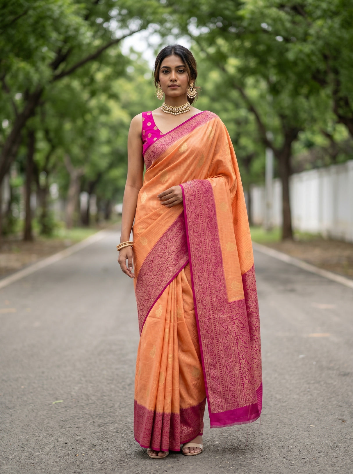 MIMOSA Saree Saree β front view on mannequin
