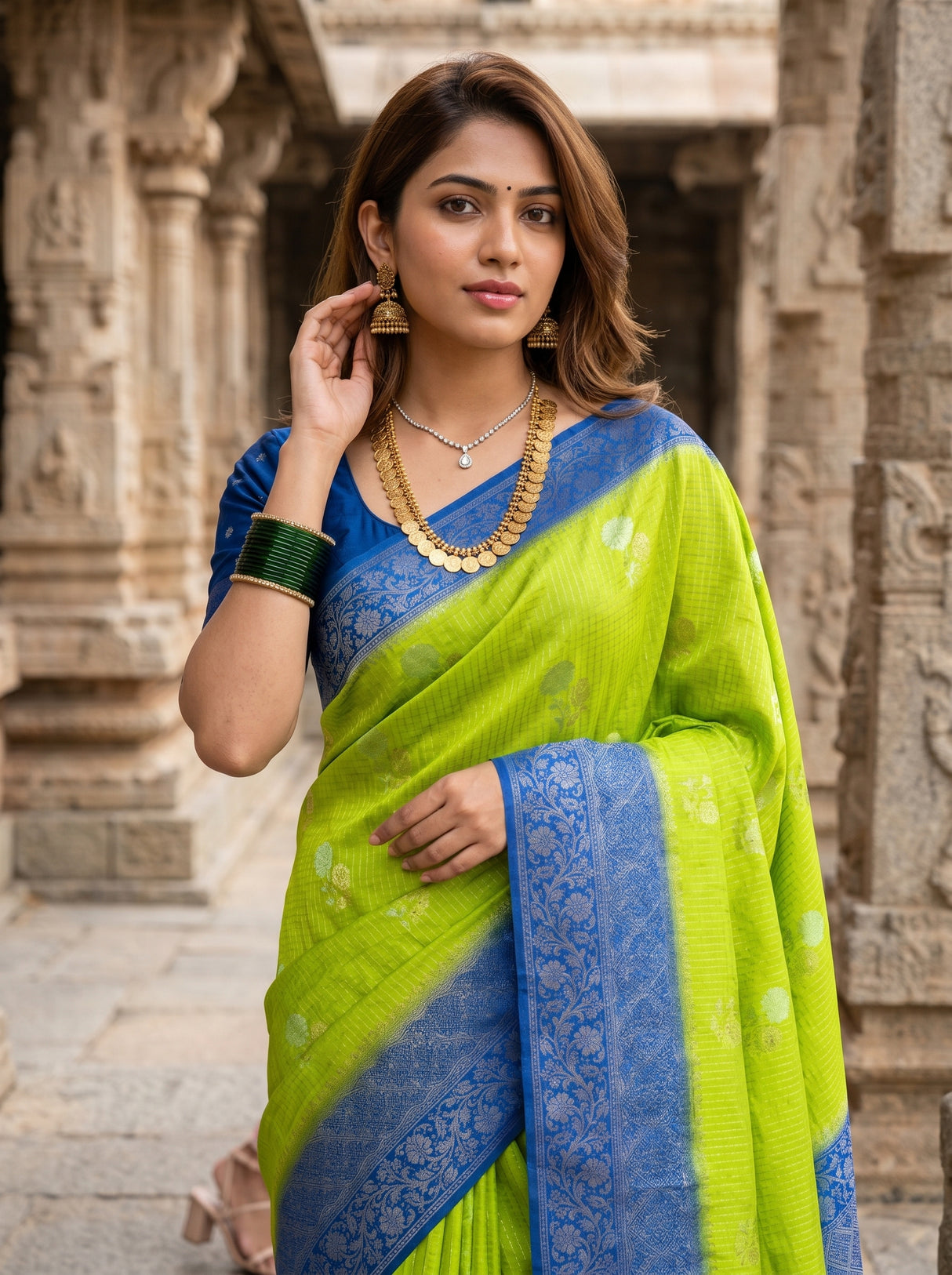 MIMOSA Liril Mysore Silk crepe Saree β pose 10 styling detail