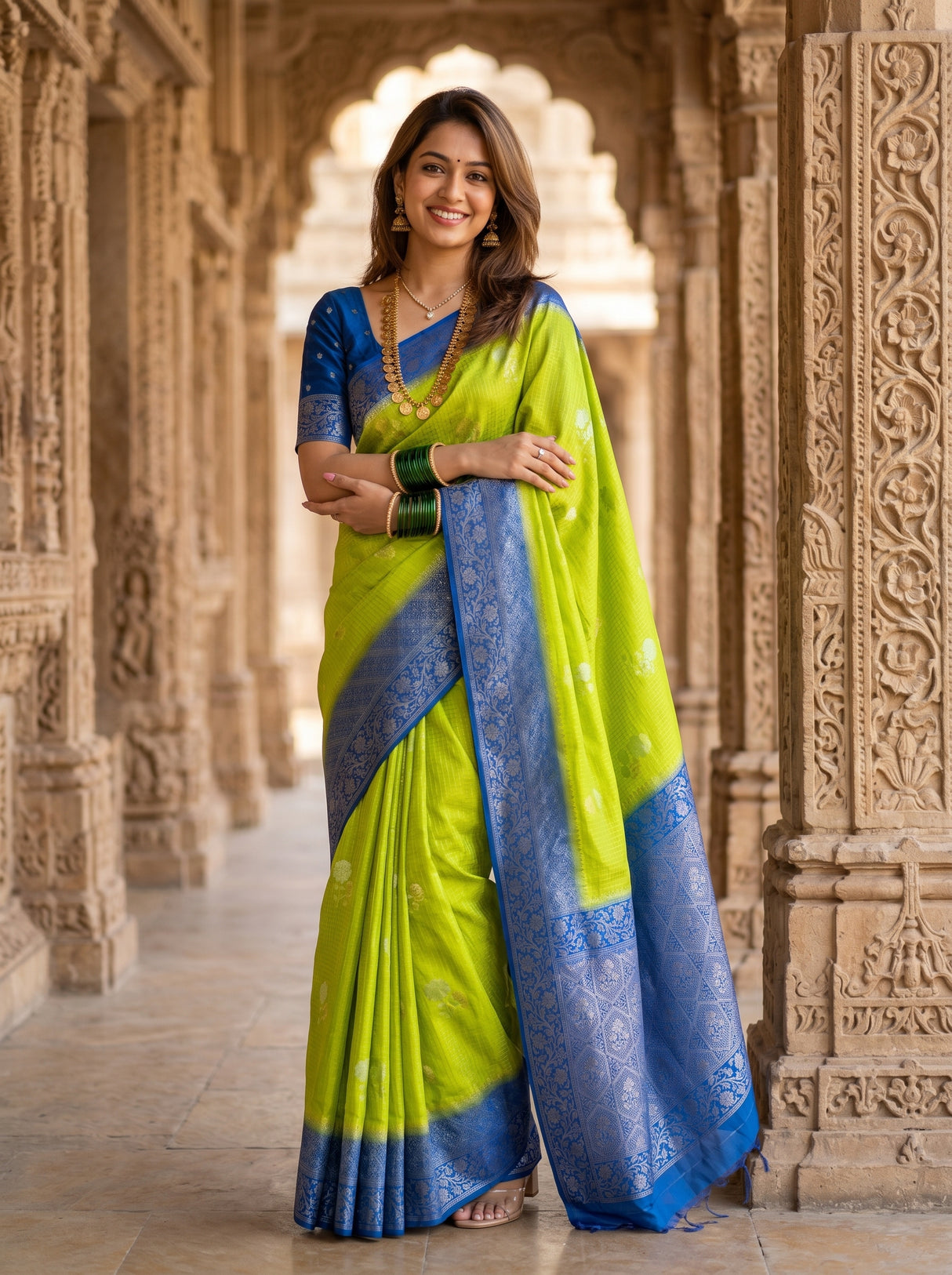 MIMOSA Liril Mysore Silk crepe Saree β pose 4 styling detail