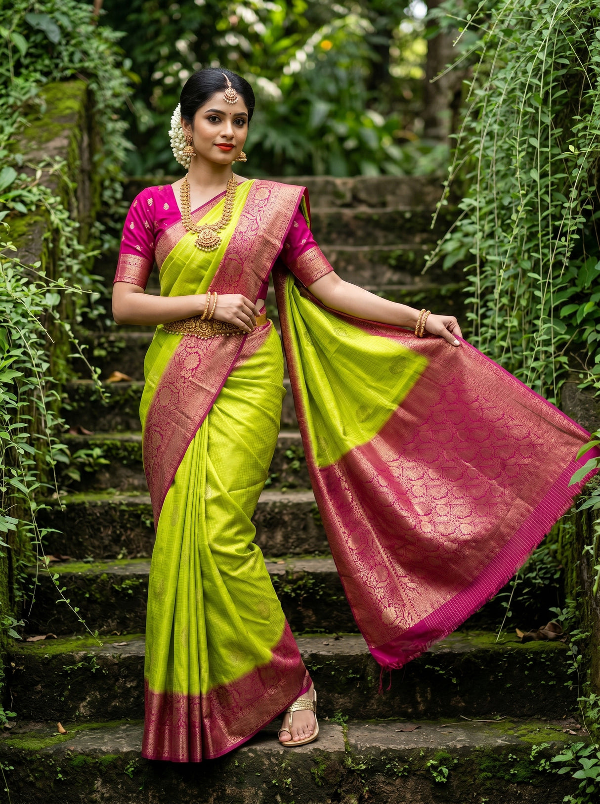 MIMOSA Liril Mysore Silk crepe Saree β pose 6 styling detail