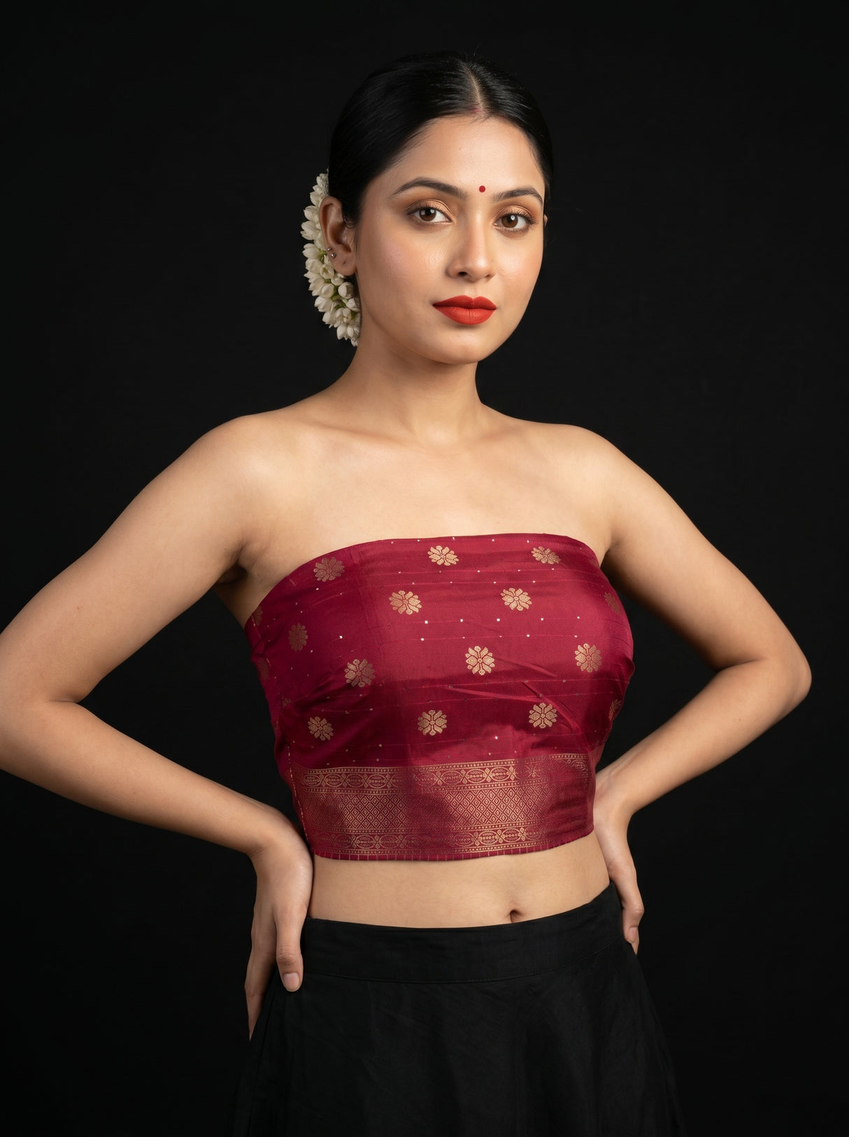 MIMOSA Liril Mysore Silk crepe Saree β blouse close-up