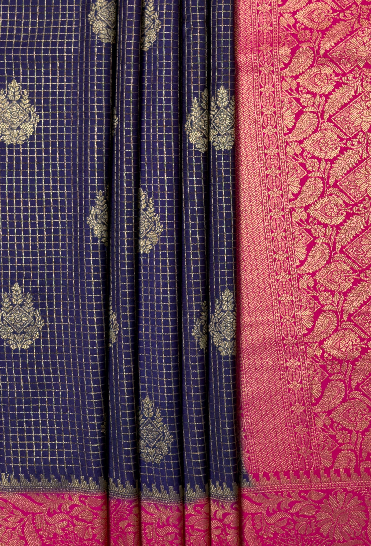 MIMOSA Navy Mysore Silk crepe Saree β fleets shot full lifestyle