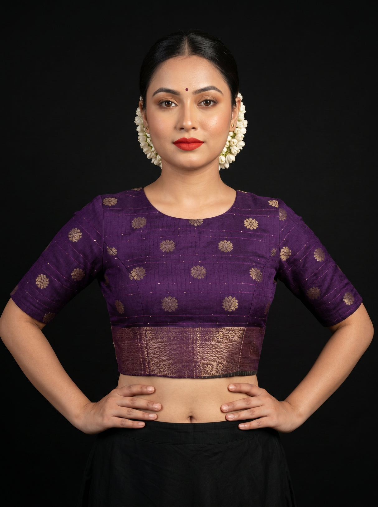 MIMOSA Rama Mysore Silk crepe Saree β blouse close-up