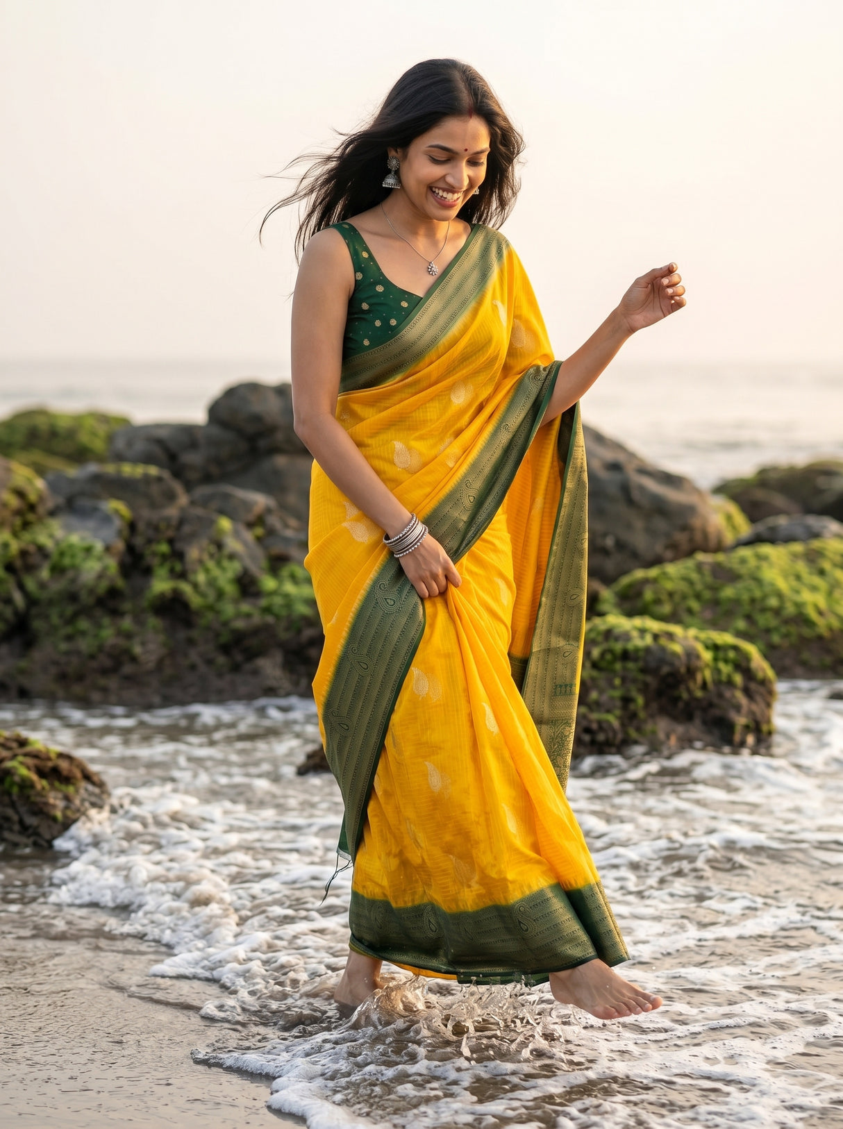 MIMOSA Gold Saree Saree — pose 5 styling detail