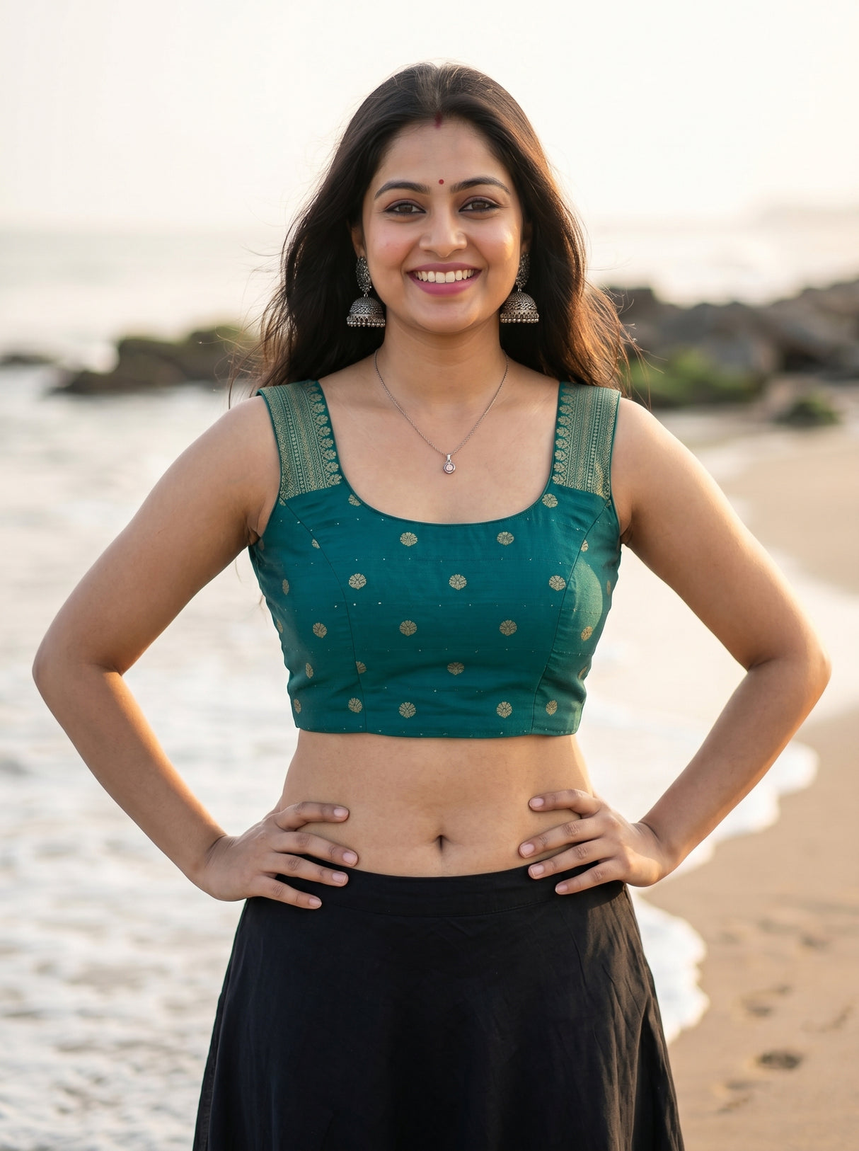 MIMOSA Pink Saree Saree — blouse close-up