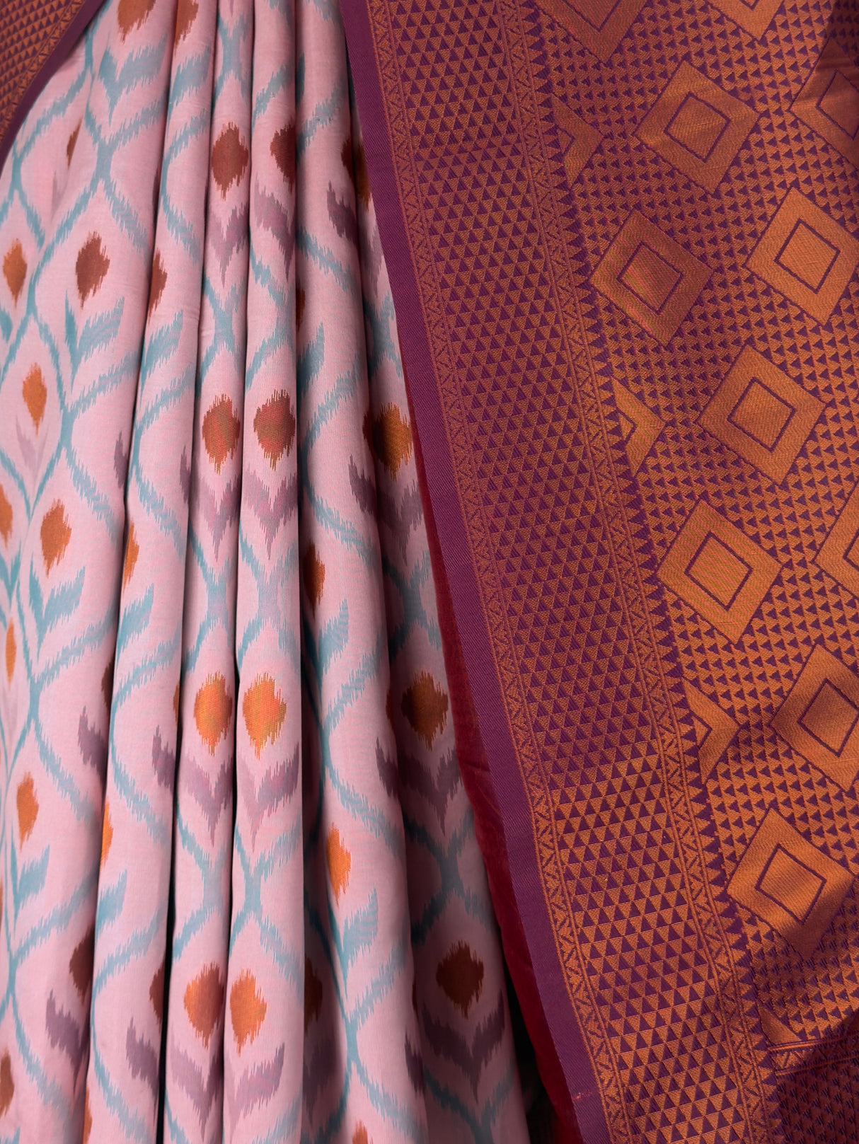 MIMOSA Pink Pochampally Art Silk Saree — fleets shot full lifestyle
