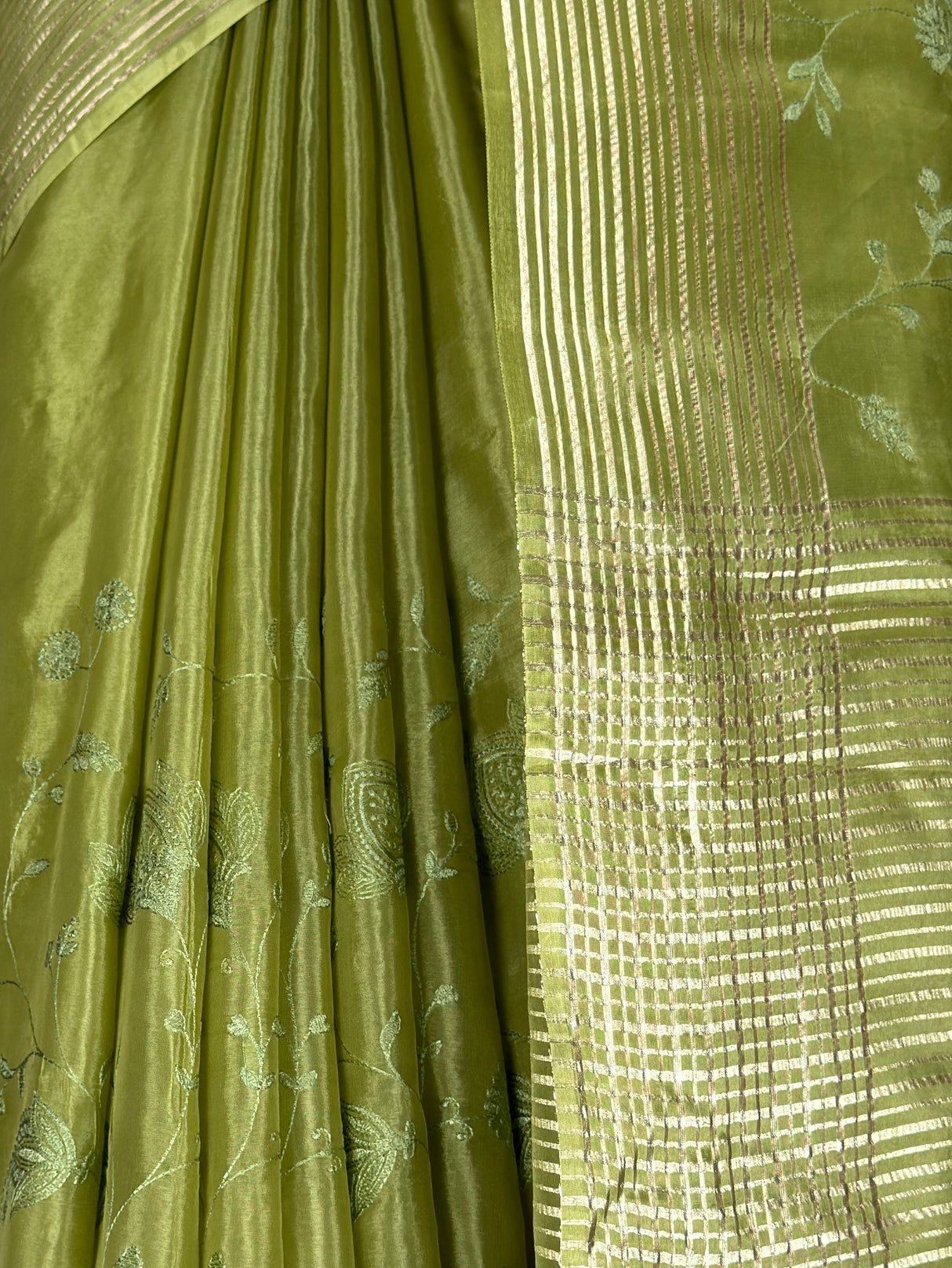 MIMOSA Olive Saree Saree — fleets shot full lifestyle