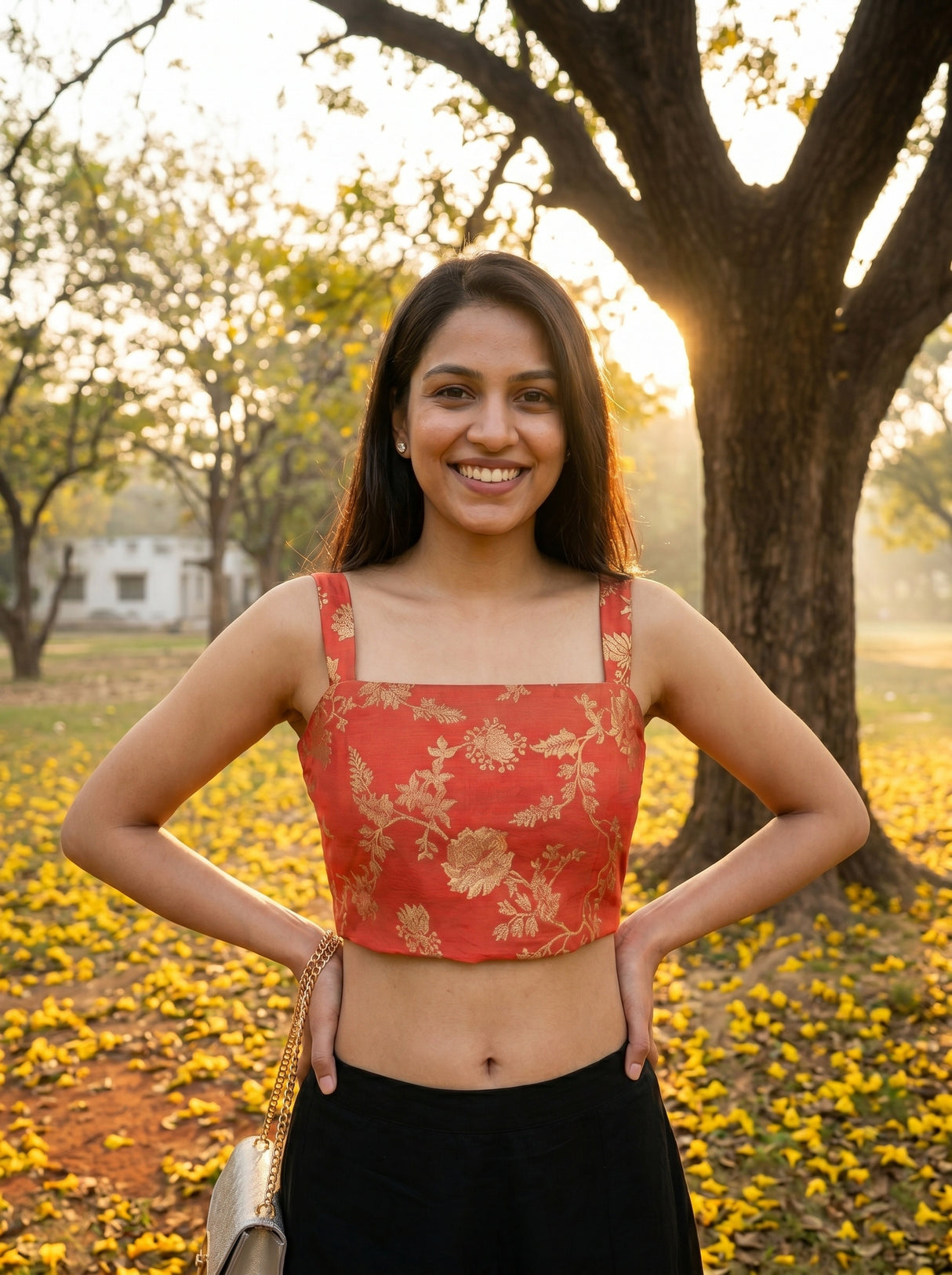 MIMOSA Red Saree Saree — blouse close-up