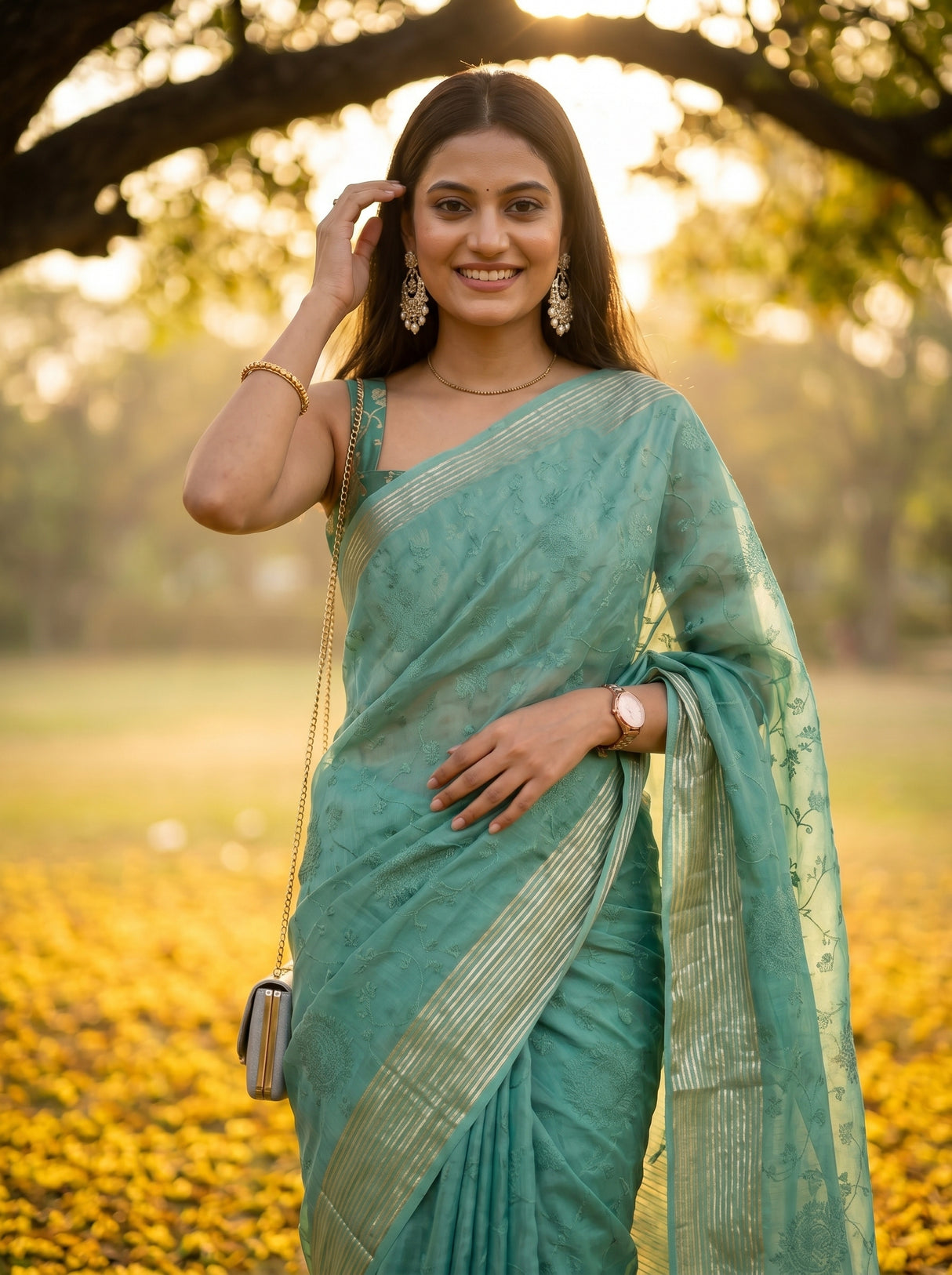MIMOSA Rama Saree Saree — pose 10 styling detail