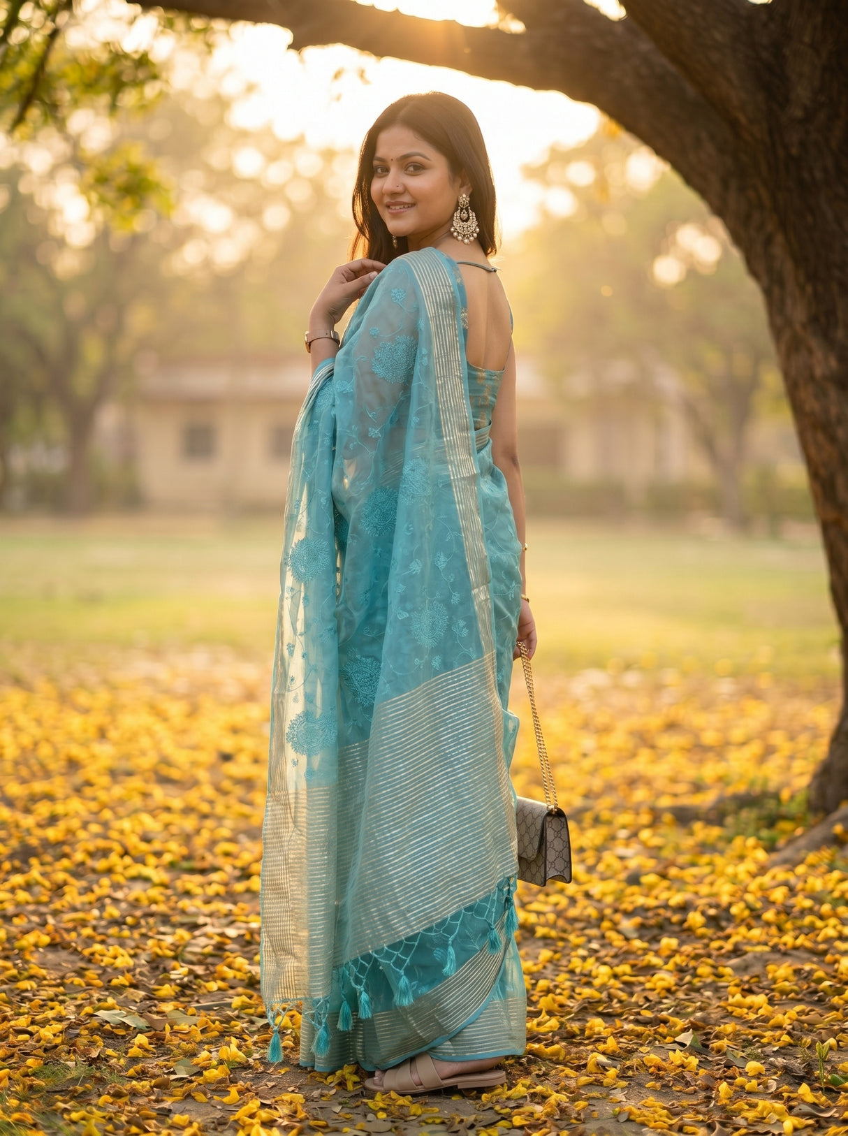 MIMOSA Sapphire Saree Saree — pose 7 styling detail