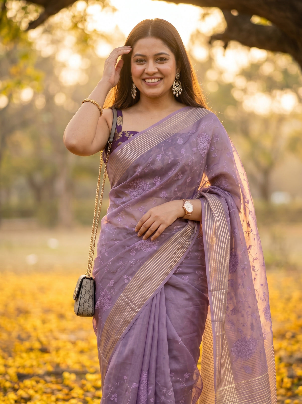 MIMOSA Violet Saree Saree — pose 10 styling detail