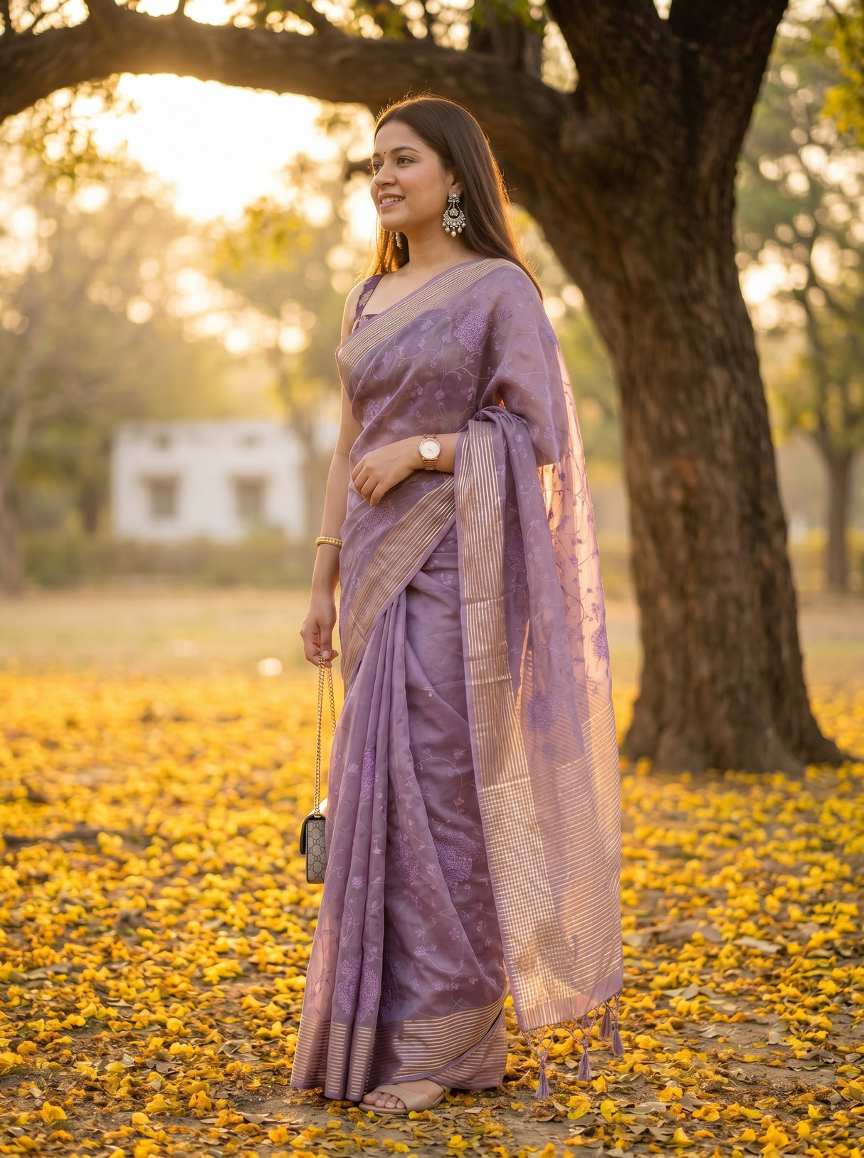MIMOSA Violet Saree Saree — pose 3 styling detail