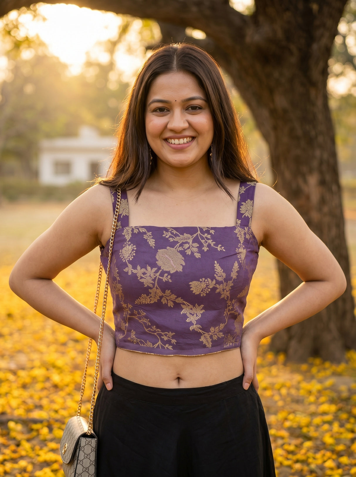 MIMOSA Violet Saree Saree — blouse close-up