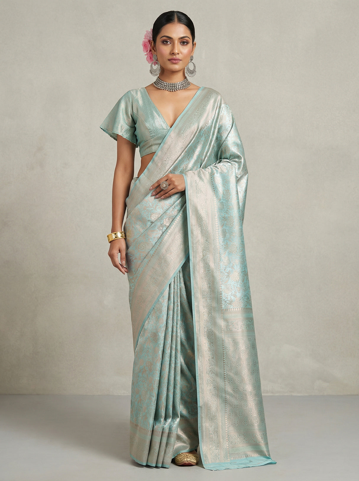 MIMOSA Ananda Kanjivaram Art Silk Saree β Lifestyle View