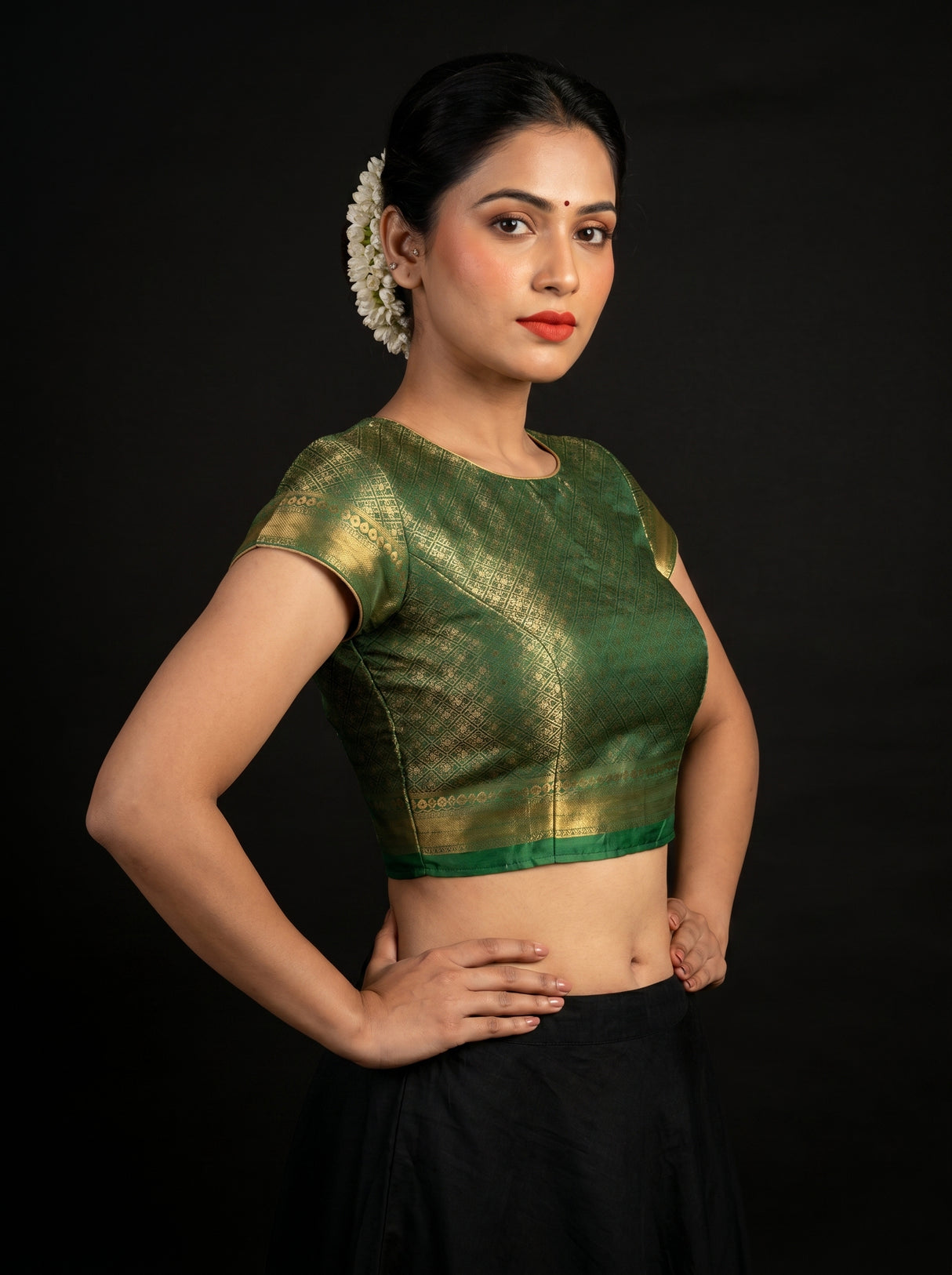 MIMOSA Gajari Kanjivaram Art Silk Saree β blouse close-up