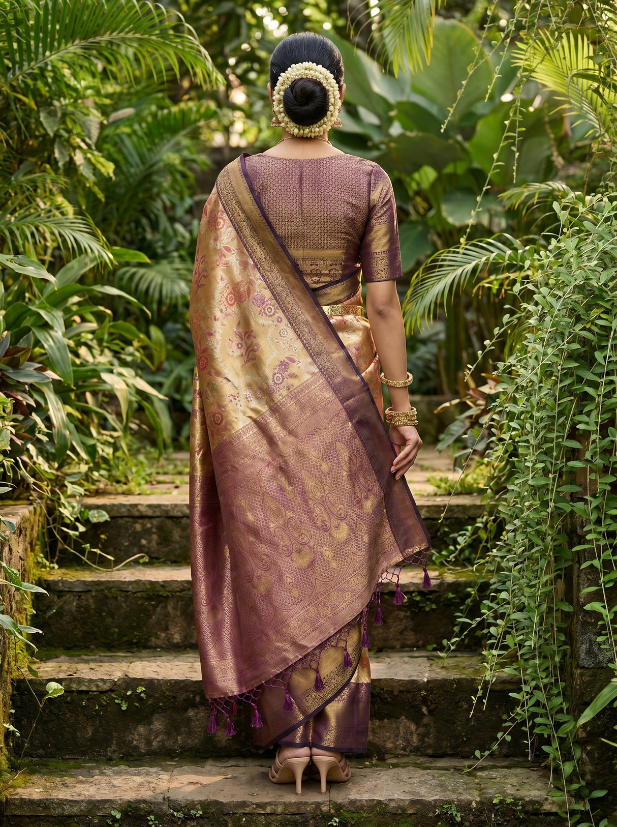 MIMOSA Maroon Kanjivaram Art Silk Saree β Unstitched Blouse Fabric