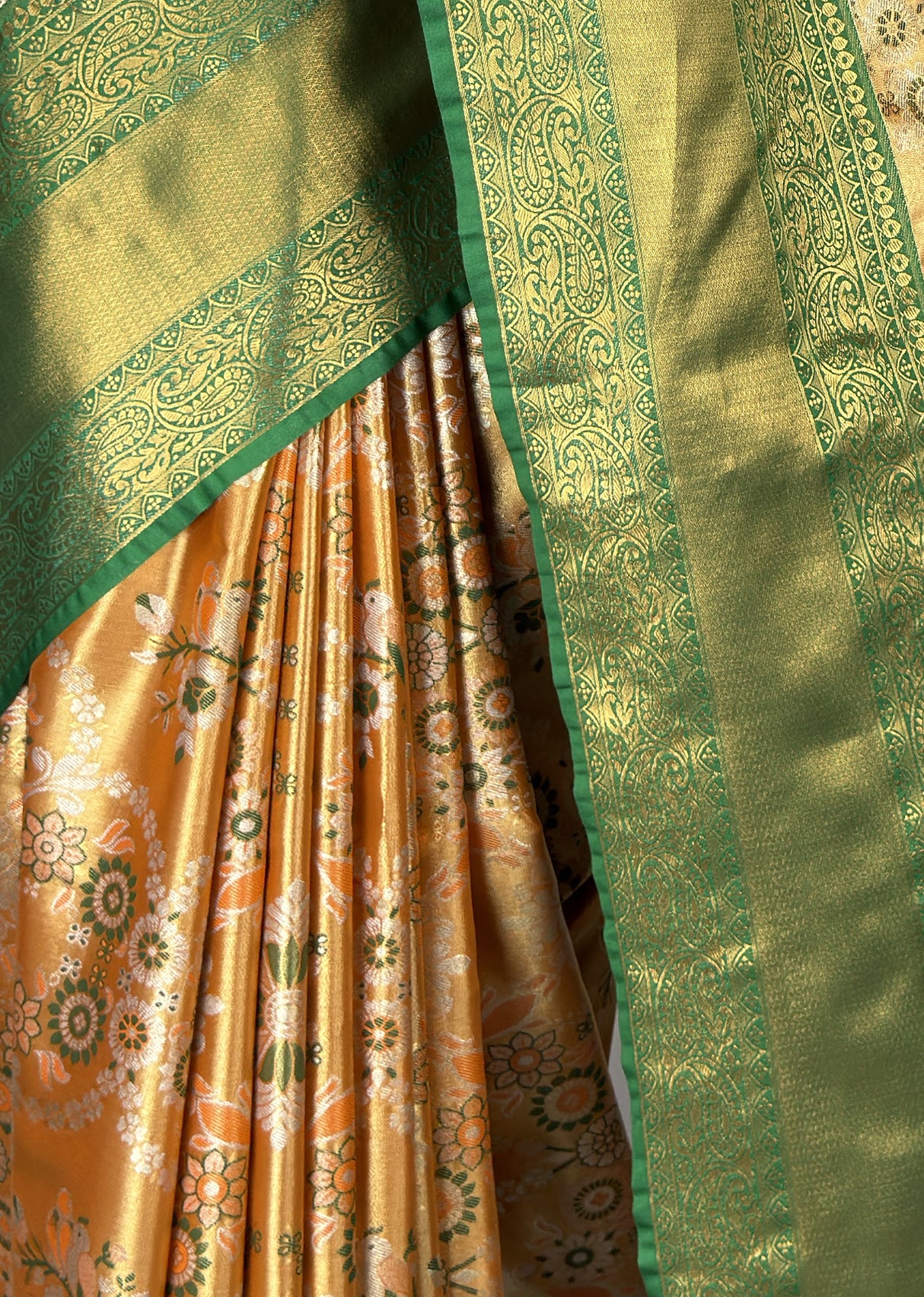 MIMOSA Orange Kanjivaram Art Silk Saree β fleets shot full lifestyle