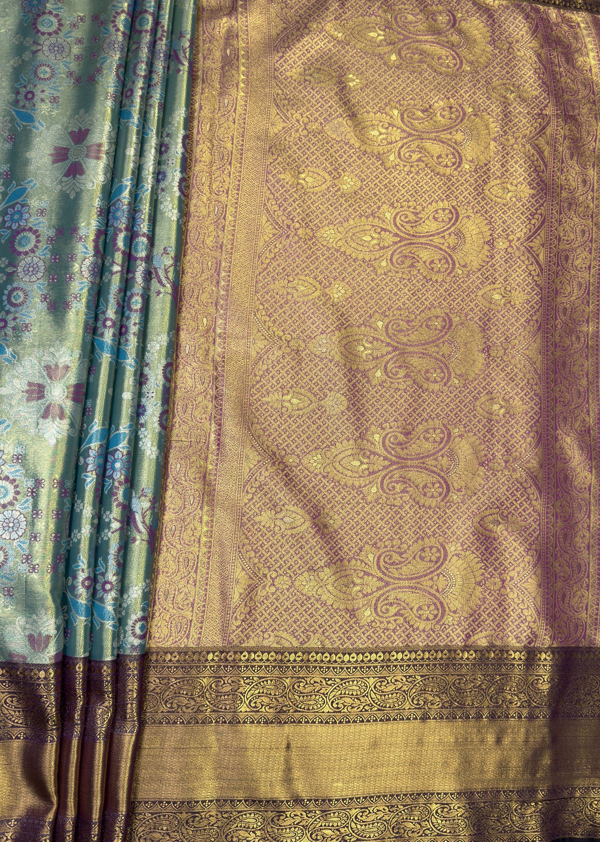 MIMOSA Saffire Kanjivaram Art Silk Saree β pallu and zari work detail